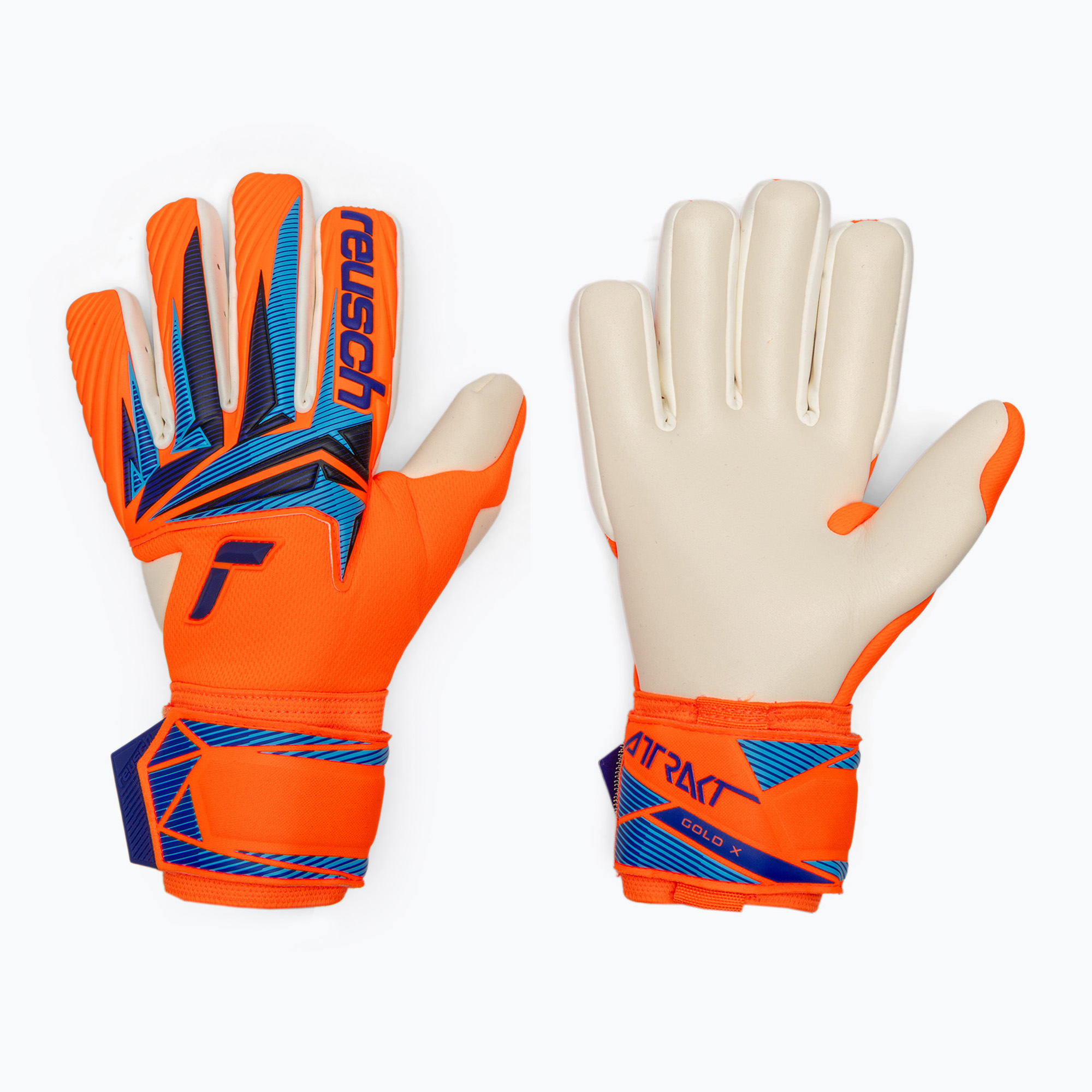 Brankárske rukavice Reusch Attrakt Gold X NC shocking orange/blue (Attrakt Gold X NC 5670056-2290)