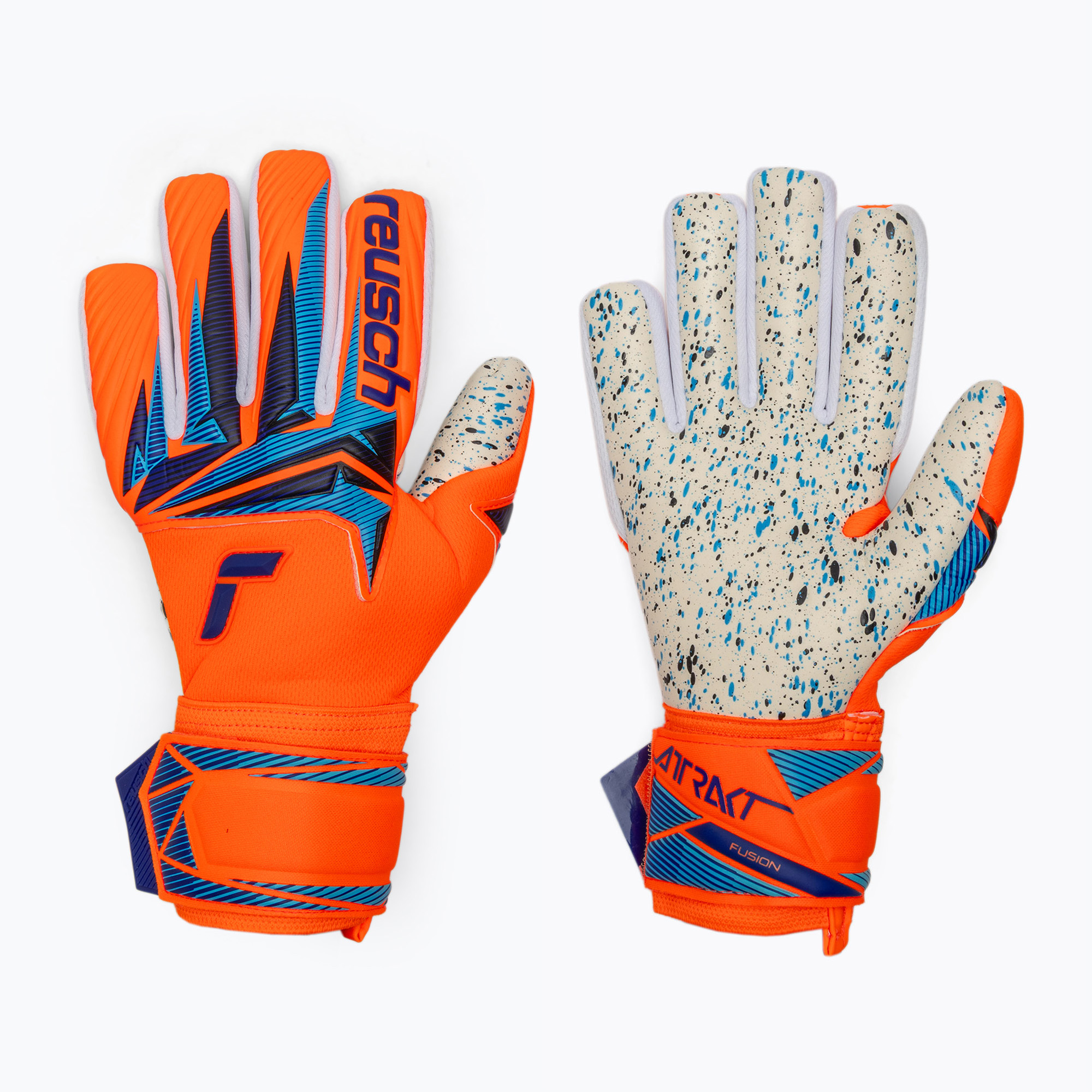 Brankárske rukavice Reusch Attrakt Fusion NC shocking orange/blue (Attrakt Fusion NC 5670005-2290)