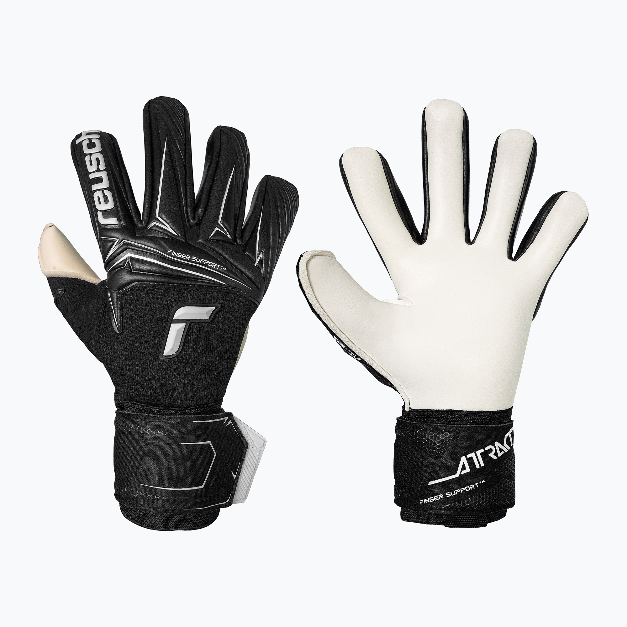 Rękawice bramkarskie Reusch Attrakt Gold X NC Finger Support black/white 