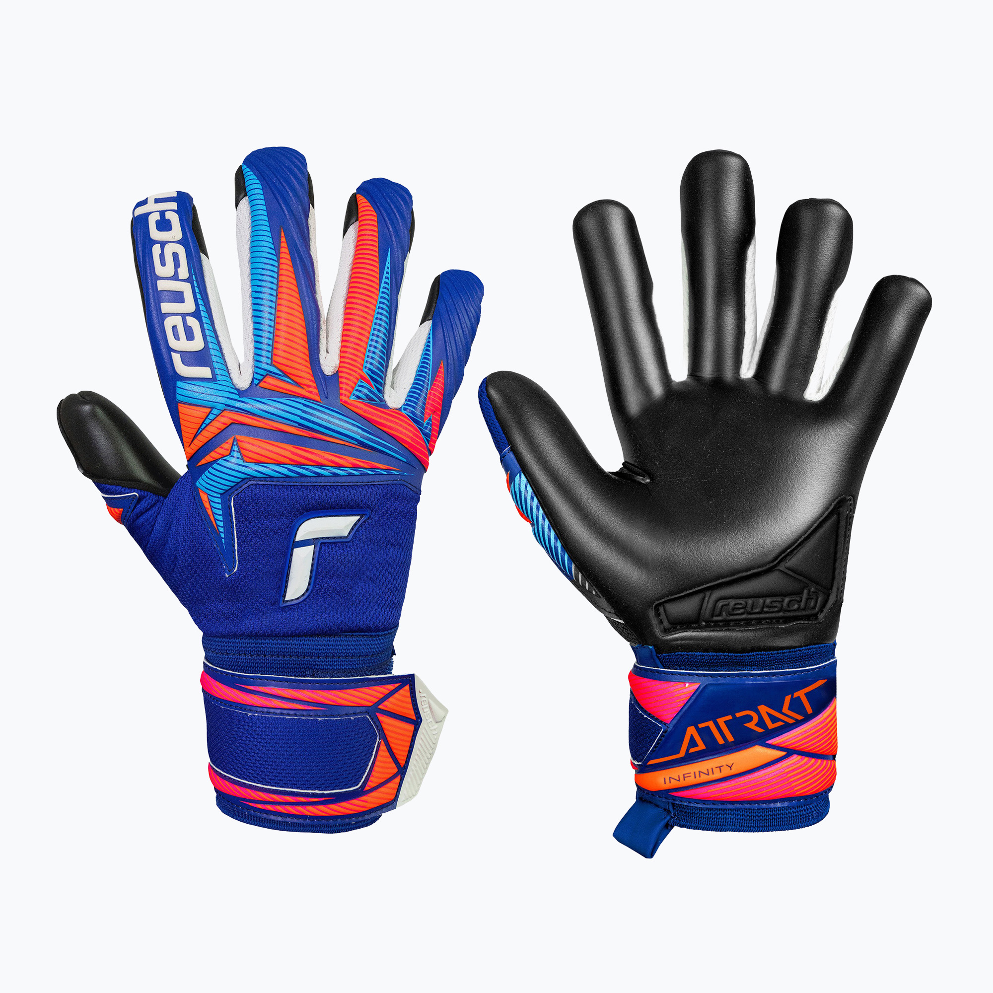 Rękawice bramkarskie Reusch Attrakt Infinity Evolution NC sharp blue/shocking orange/black 