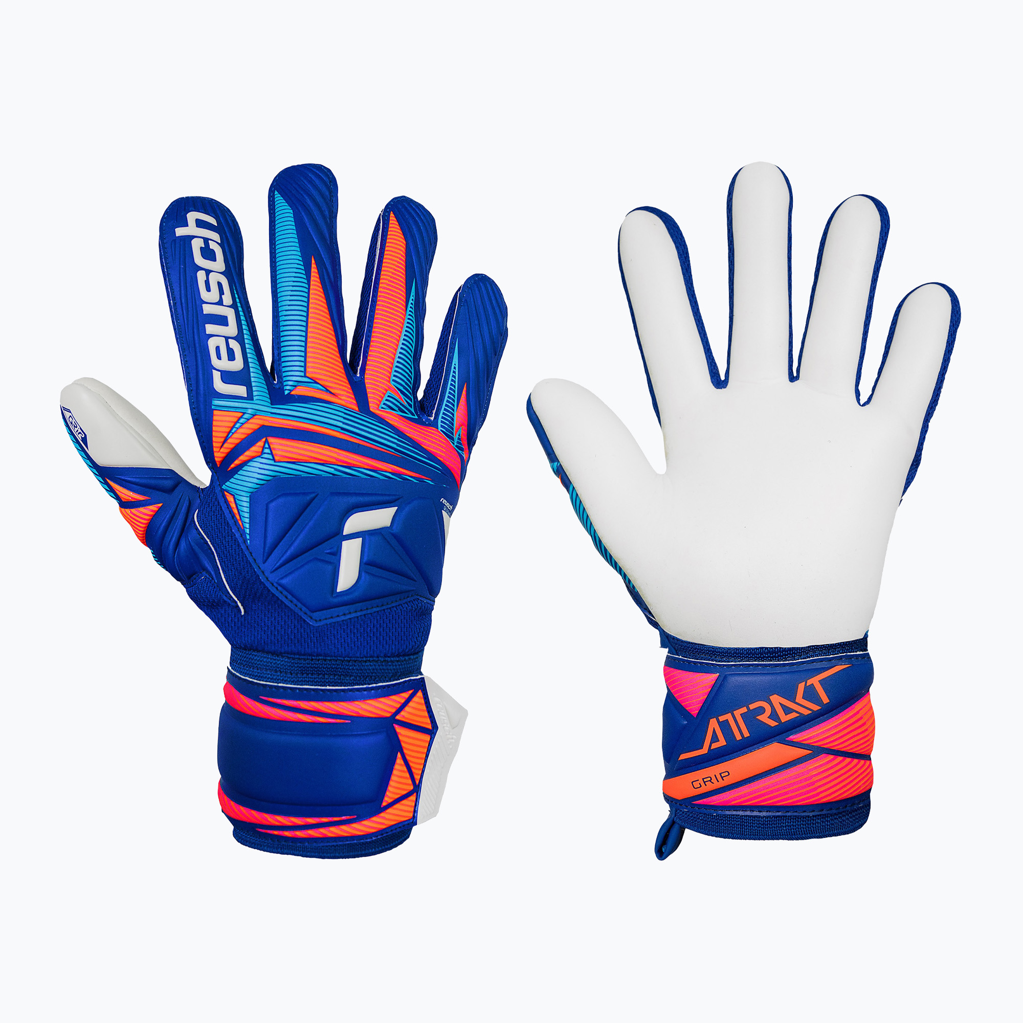 Rękawice bramkarskie Reusch Attrakt Grip sharp blue/white/shocking orange 