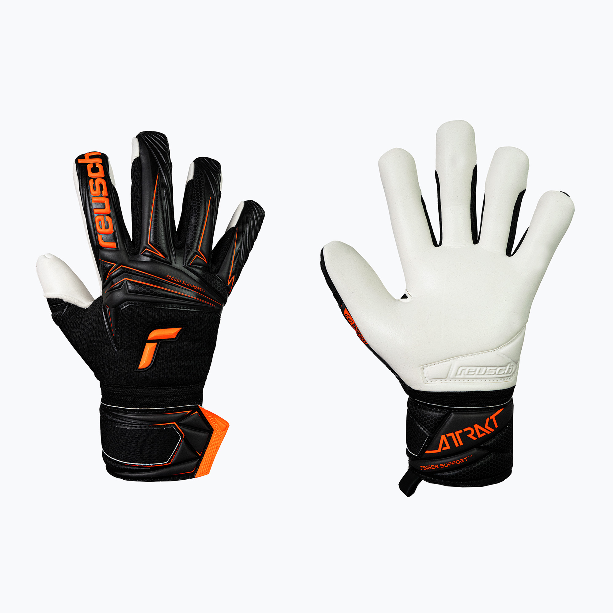 Rękawice bramkarskie Reusch Attrakt Advance Finger Support black/shocking orange 