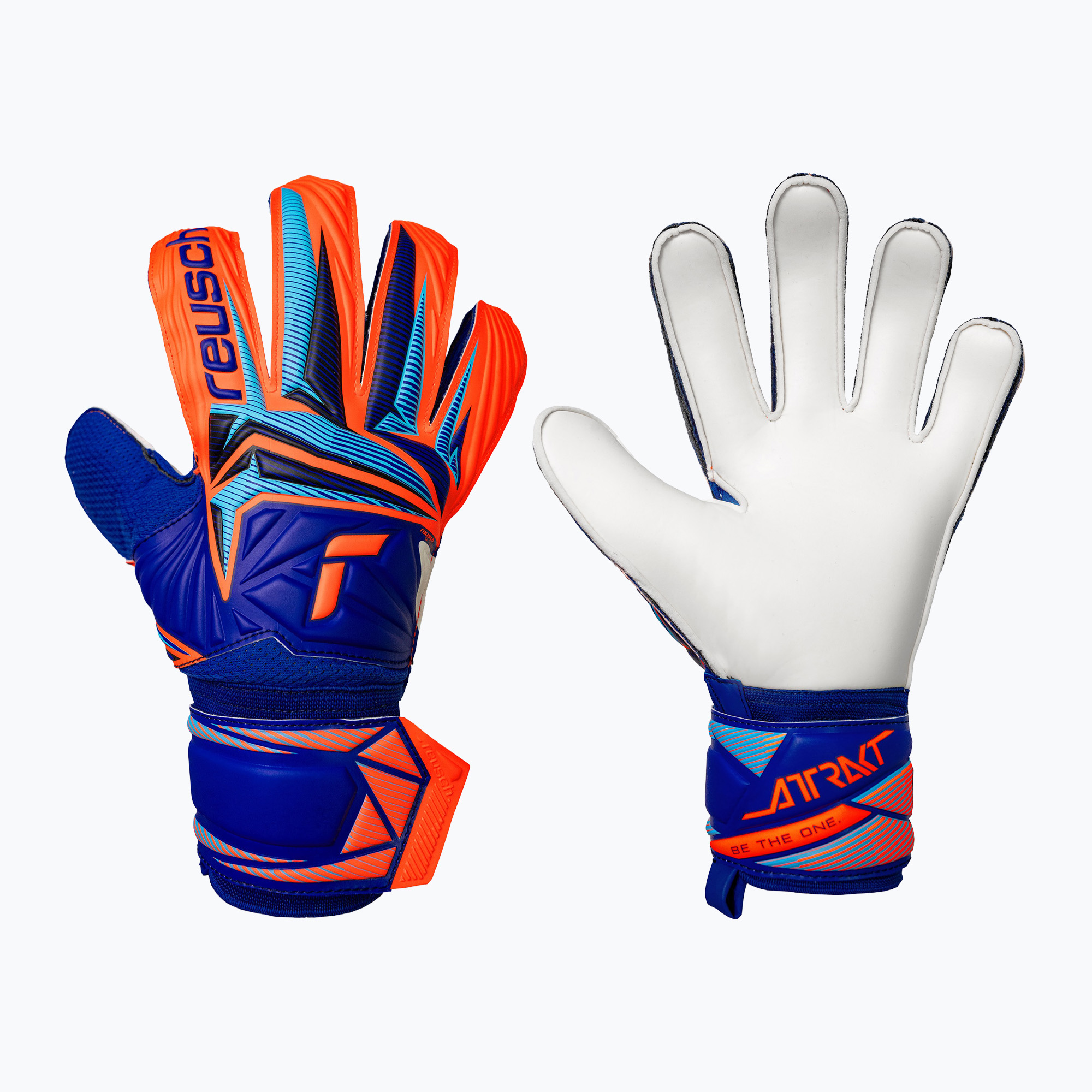 Rękawice bramkarskie Reusch Attrakt Solid sharp blue/shocking orange 