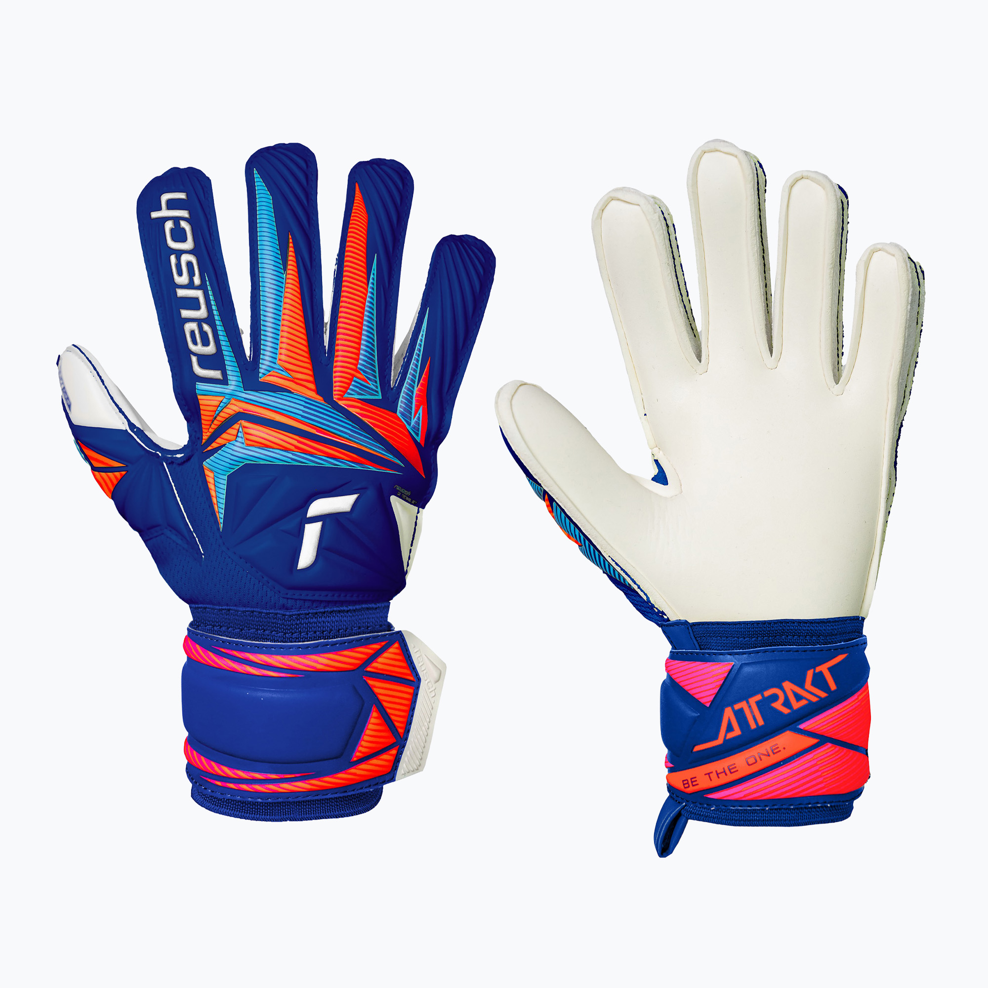 Rękawice bramkarskie dziecięce Reusch Attrakt Advance Junior sharp blue/white/shocking orange 