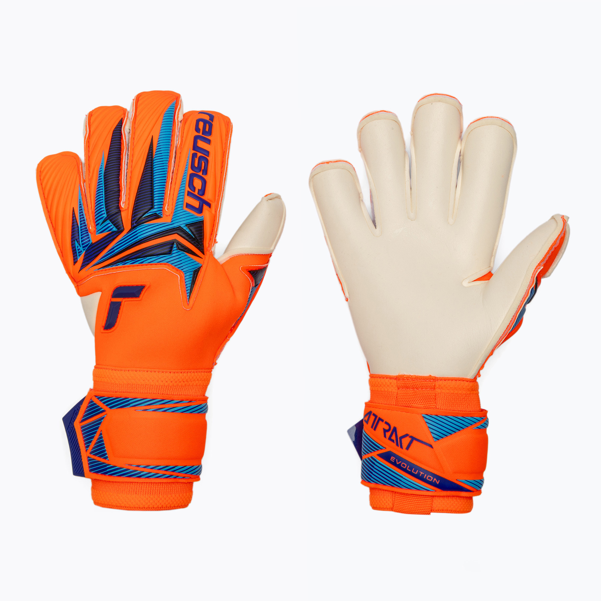 Brankárske rukavice Reusch Attrakt Gold X Evolution shocking orange/blue (Attrakt Gold X Evolution 5670064-2290)