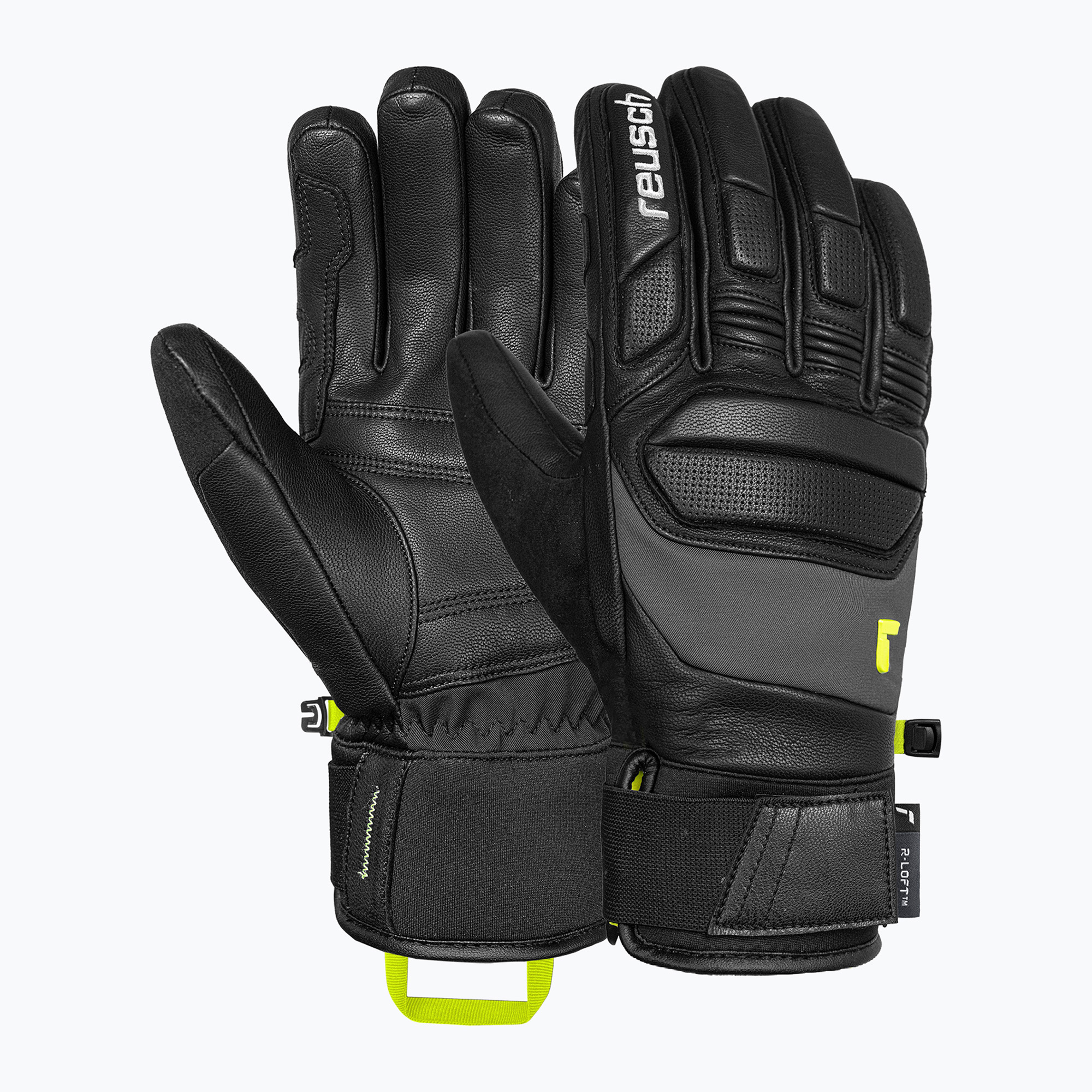 Скиорски ръкавици Reusch Profi SL black/dark granite/safety yellow