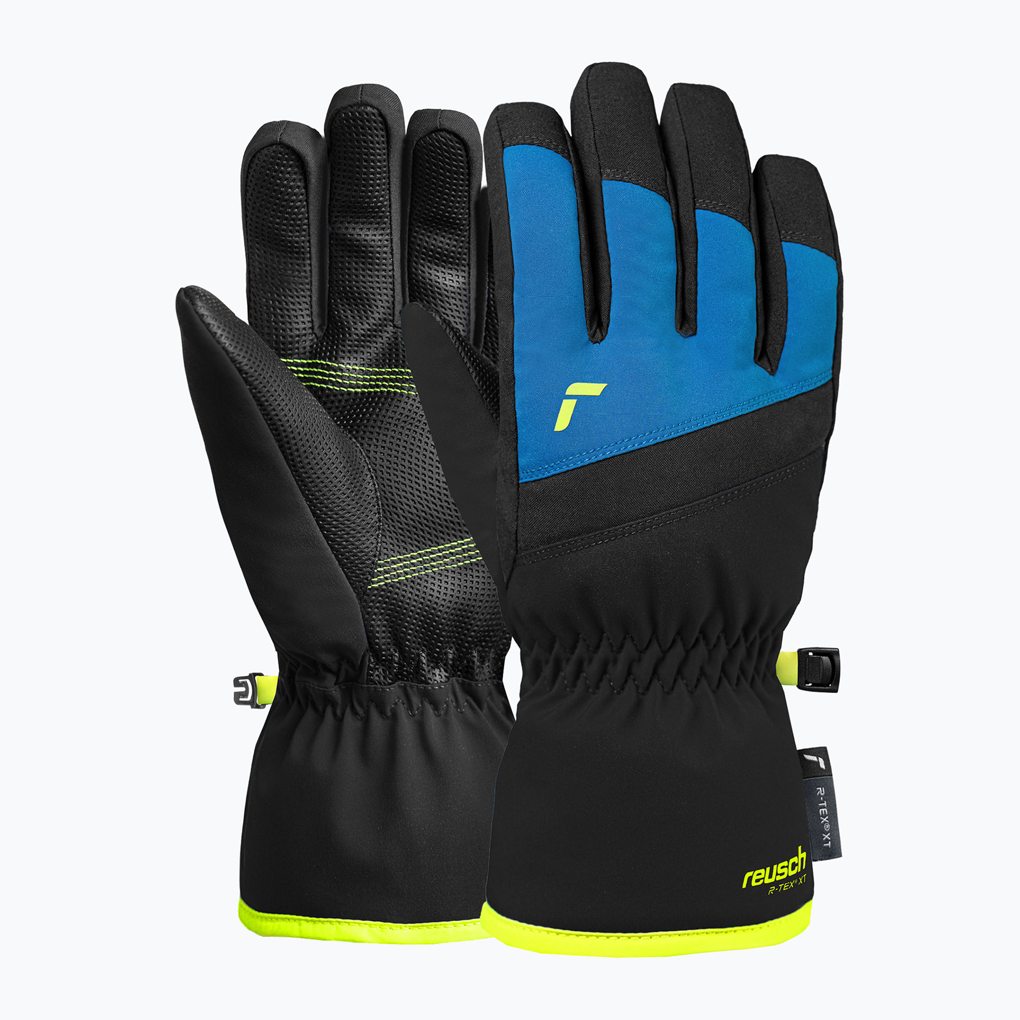 Детски скиорски ръкавици Reusch Wonder R-TEX® XT Junior blck/bril blu/safety yell