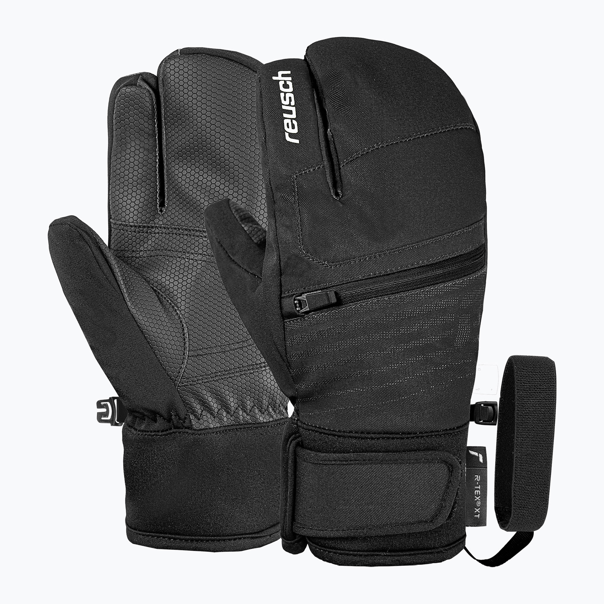 Детски скиорски ръкавици Reusch Leo R-Tex XT Lobster black/white
