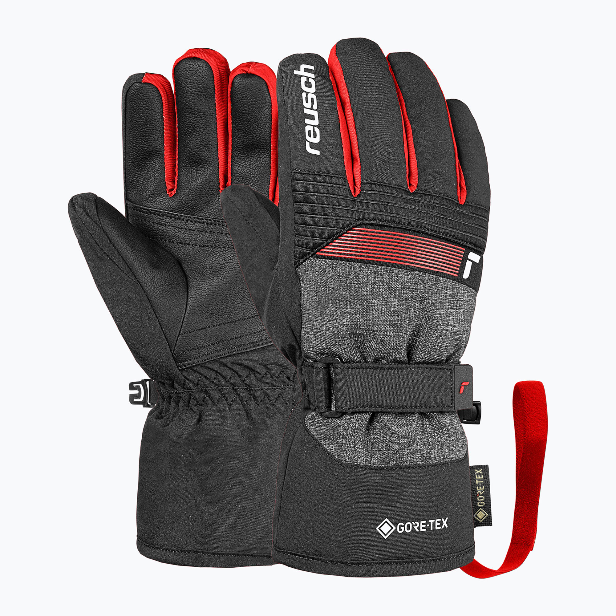 Детски скиорски ръкавици Reusch Rocket GORE-TEX black/black melange/fire red