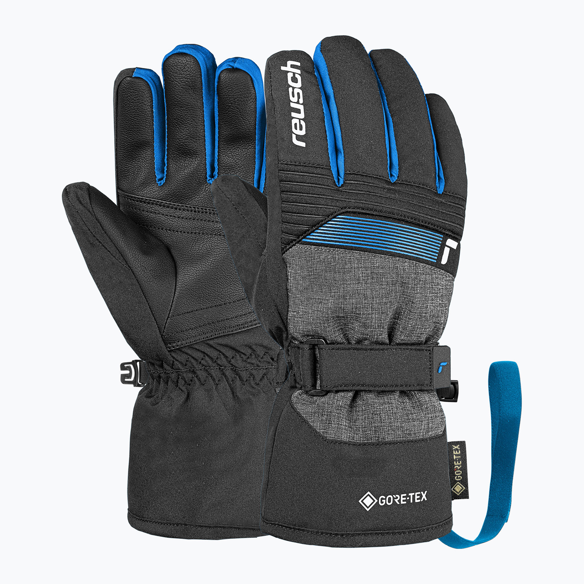 Детски скиорски ръкавици Reusch Rocket GORE-TEX black/black melange/brilliant blue
