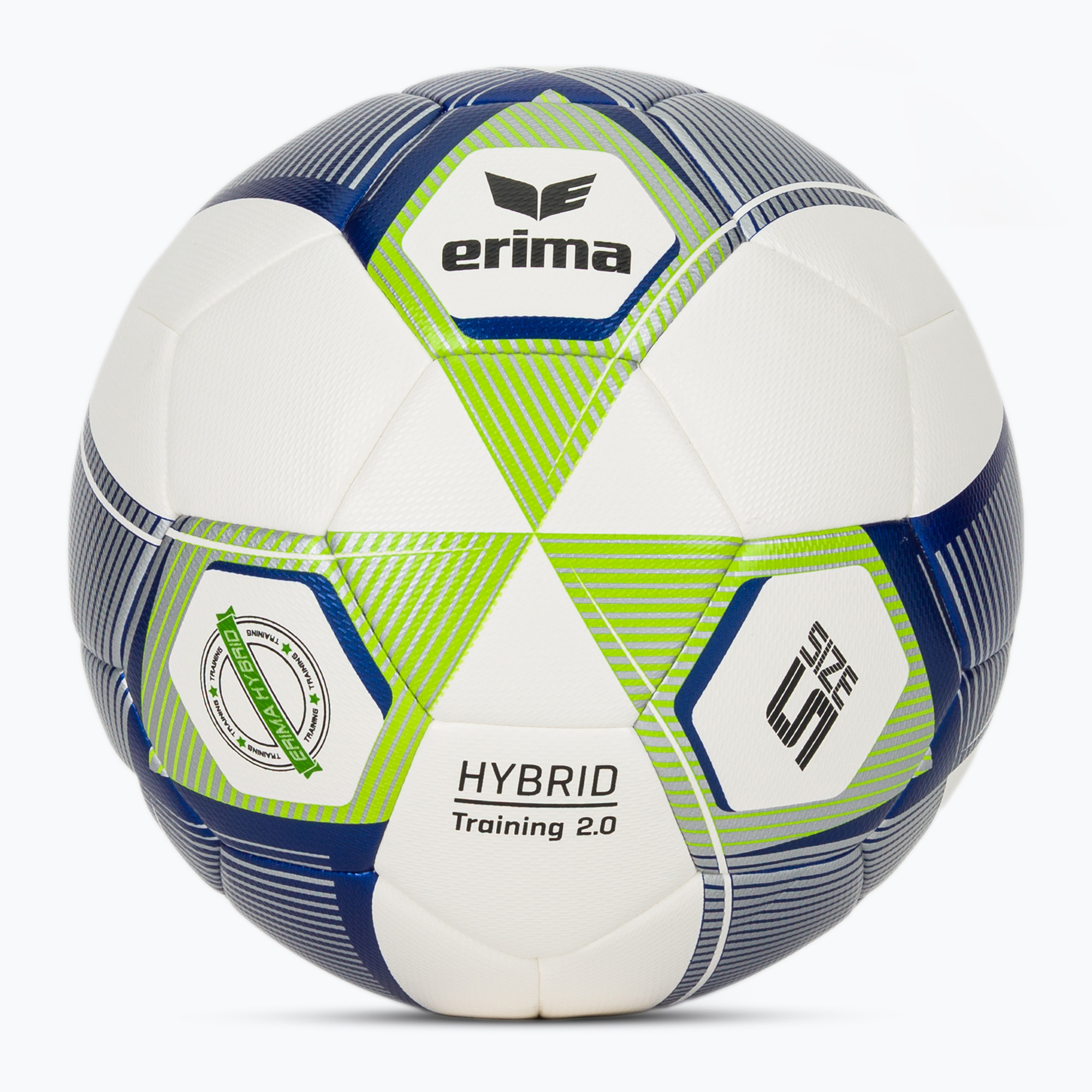 Футболна топка ERIMA Hybrid Training 2.0 size 5 metallic blue/silver/lime