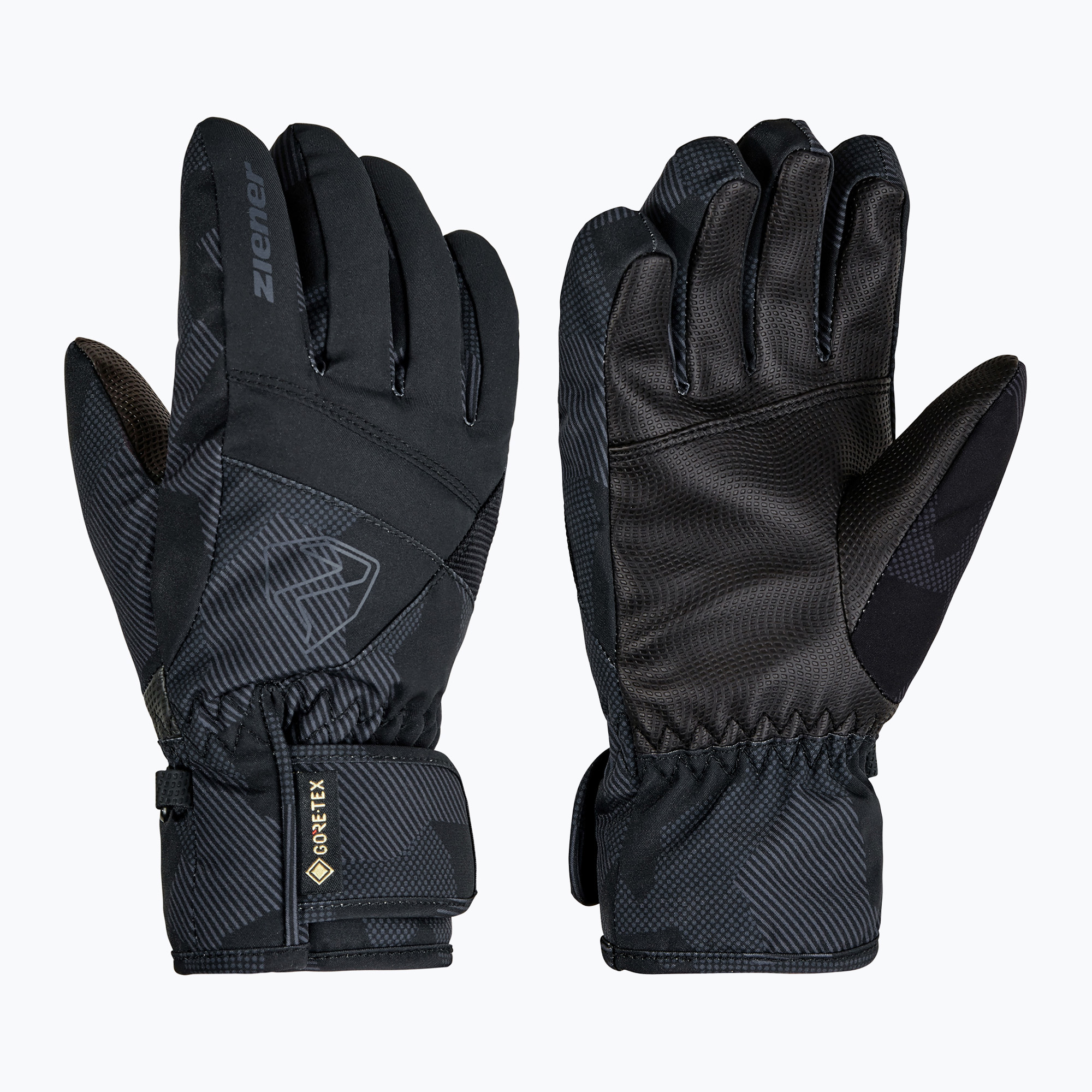 Детски скиорски ръкавици Ziener Leif-Z GTX black/gray ink camo