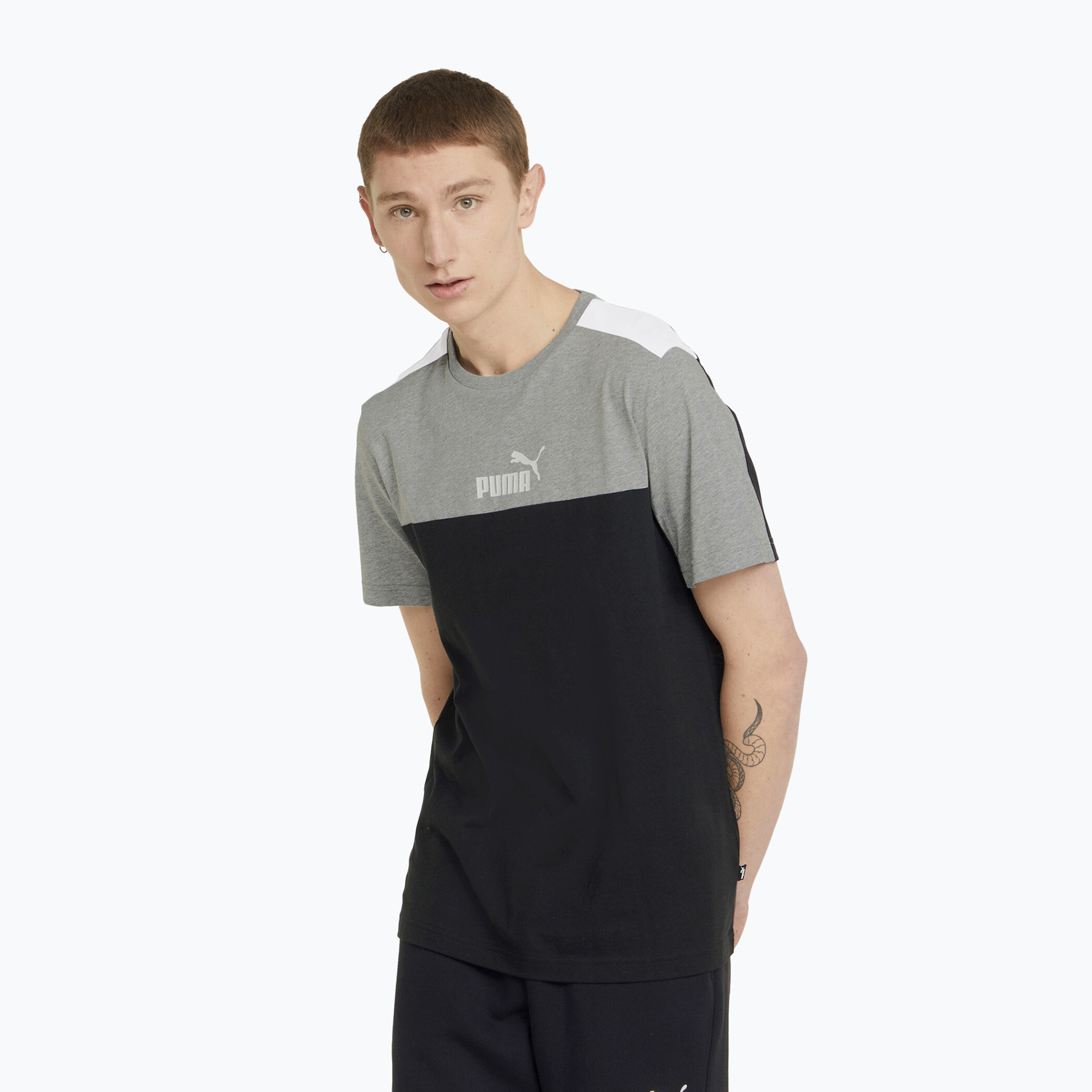 Pánske tričko PUMA ESS+ Block Tee puma black (ESS+ Block Tee 847426 01)