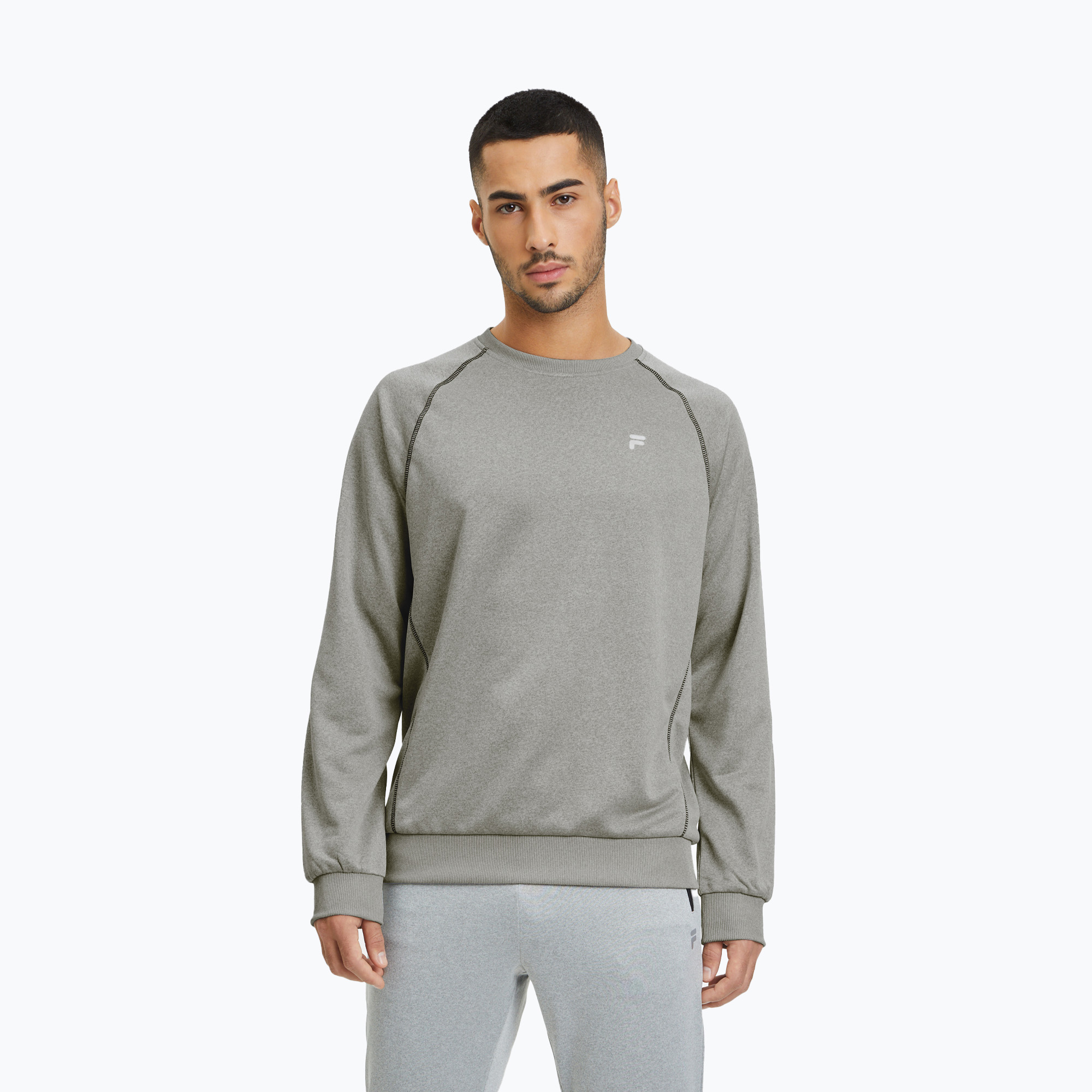 Bluza męska FILA Landin Raglan Crew Sweat light grey melange 
