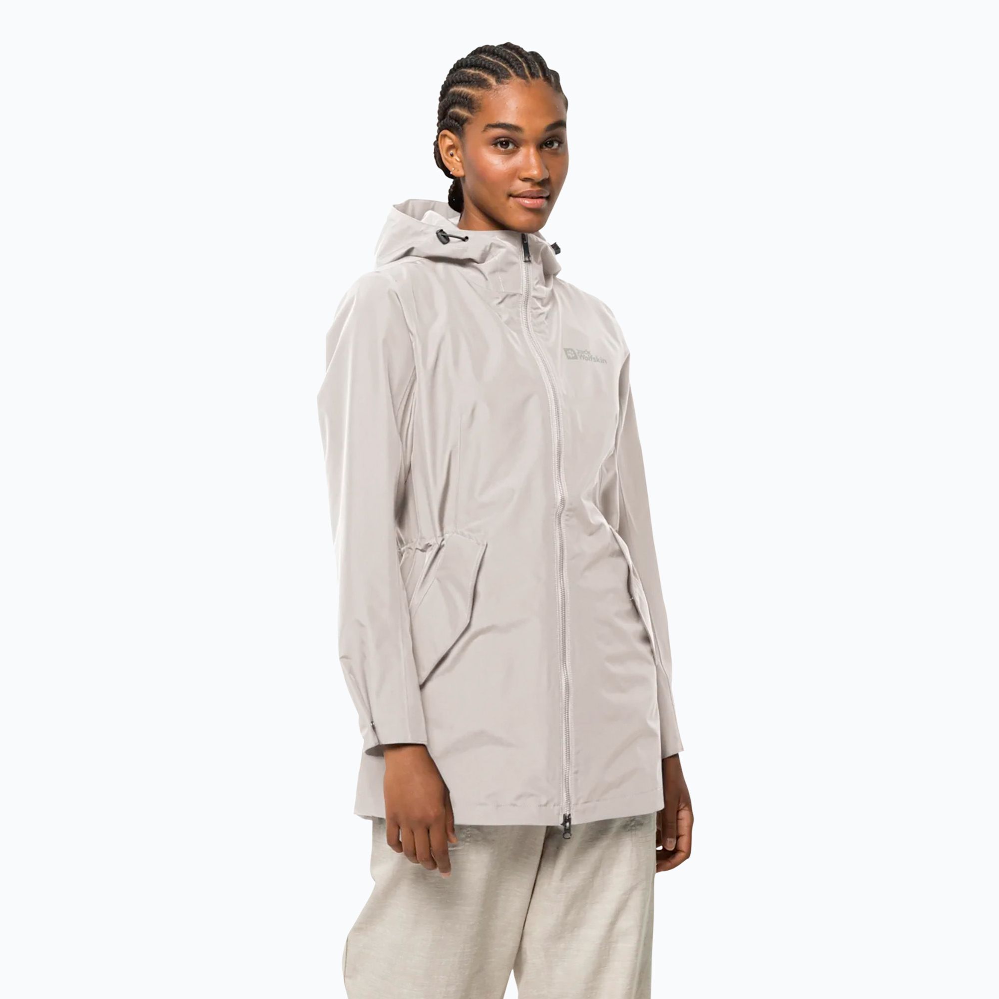 Płaszcz przeciwdeszczowy damski Jack Wolfskin Dakar Parka sea shell 
