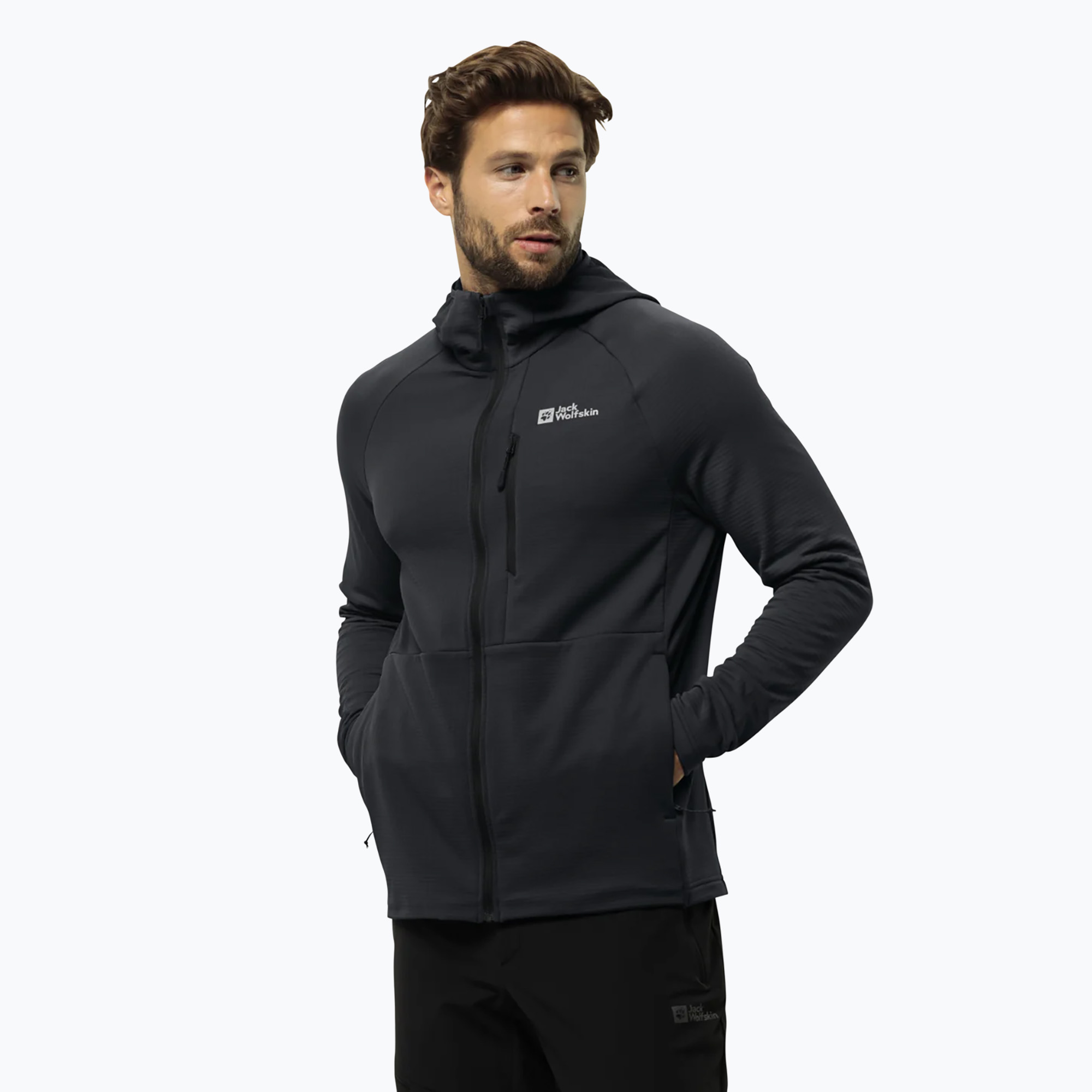 Bluza  polarowa męska Jack Wolfskin Kolbenberg Hooded Fz phantom 