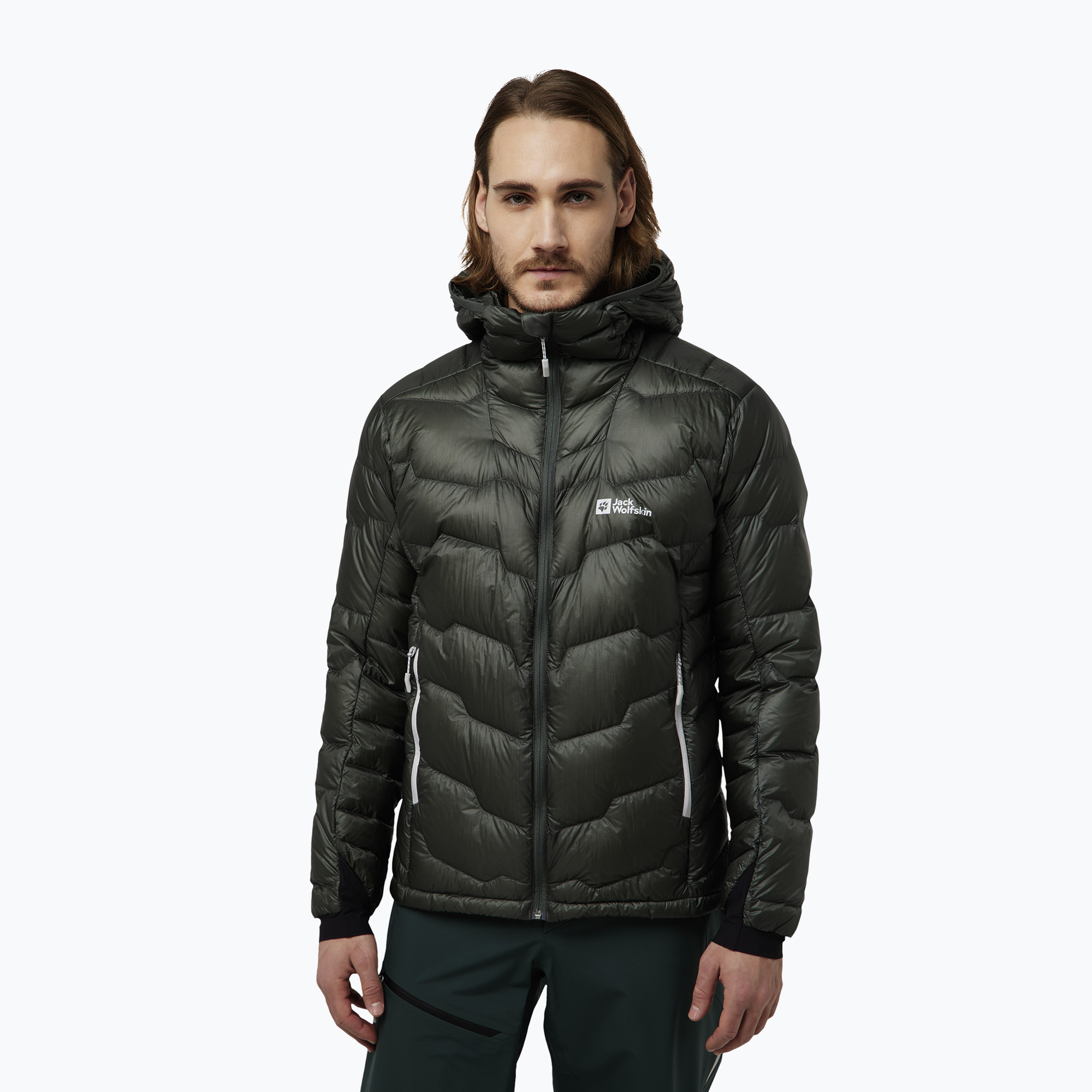 Kurtka puchowa męska Jack Wolfskin Alpspitze Down Hoody slate green 