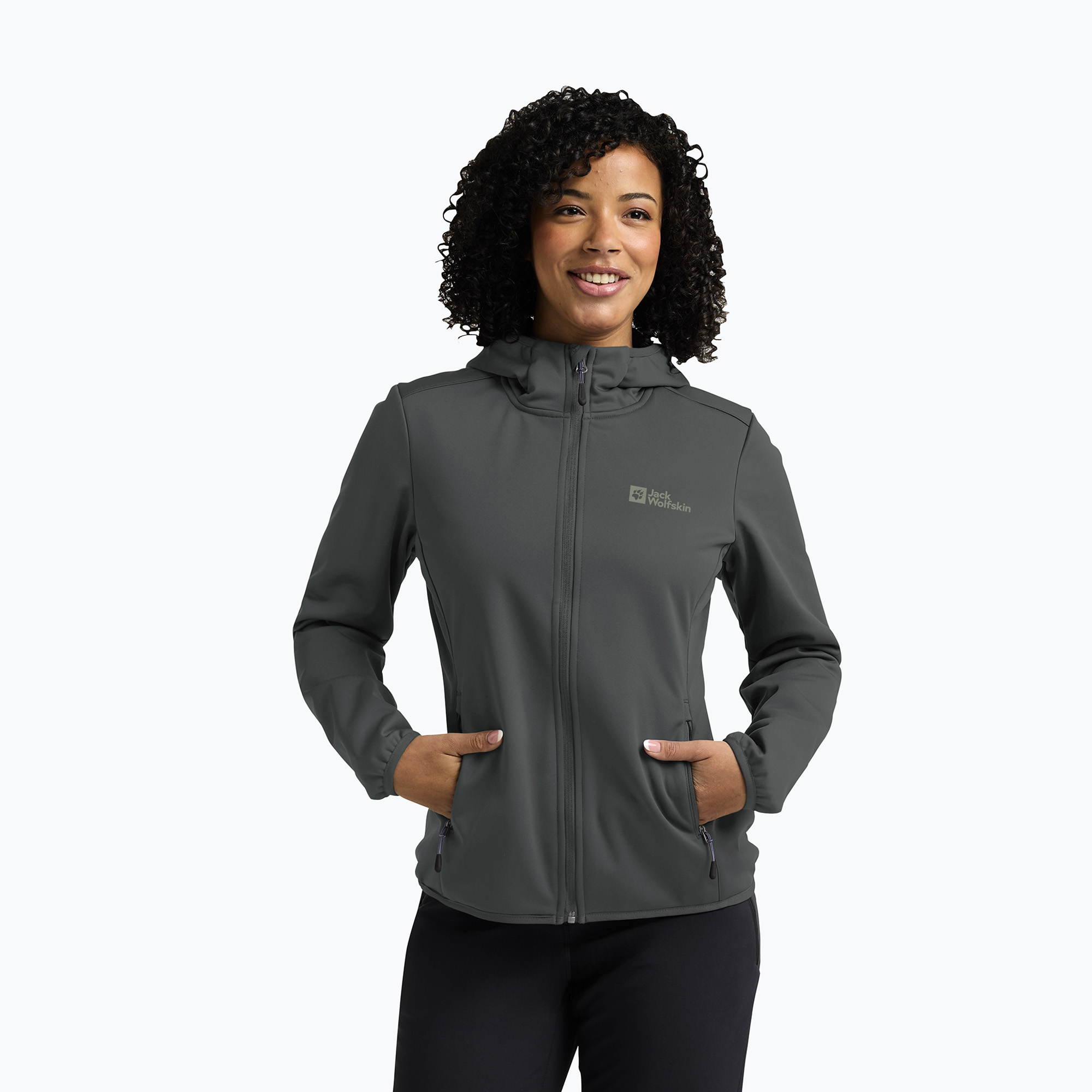 Kurtka softshell damska Jack Wolfskin Windhain Hoody slate green 