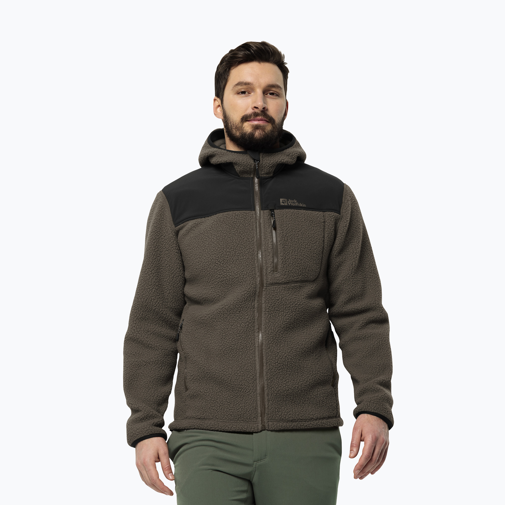 Bluza polarowa męska Jack Wolfskin Kammweg Pile Fz cold coffee 