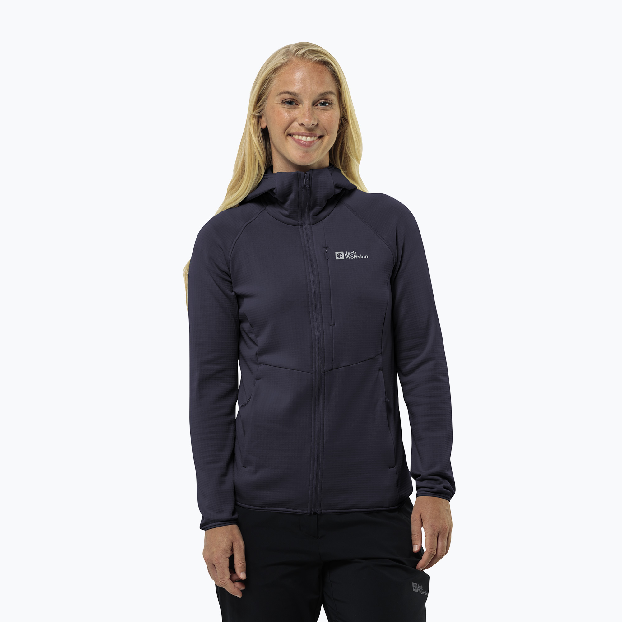 Bluza polarowa damska Jack Wolfskin Kolbenberg Hooded Fz graphite 