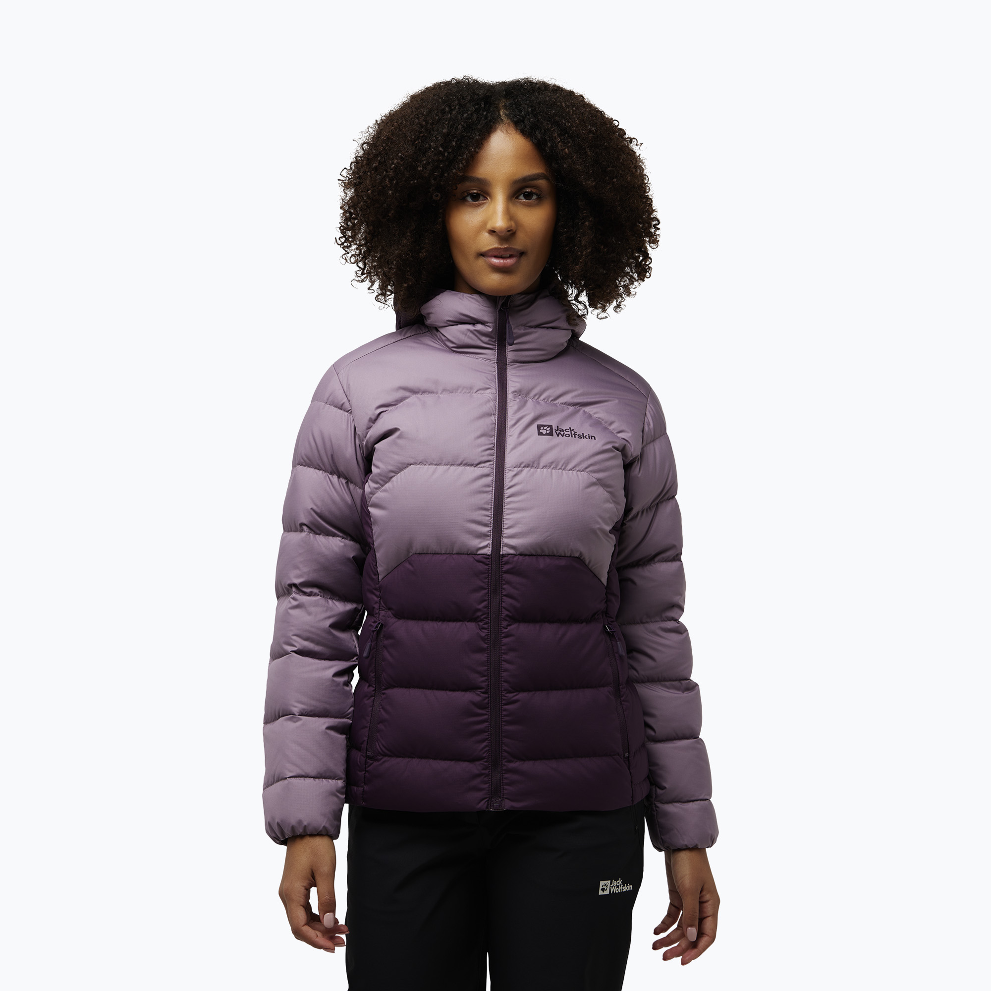 Kurtka puchowa damska Jack Wolfskin Ather Down Hoody midnight plum 