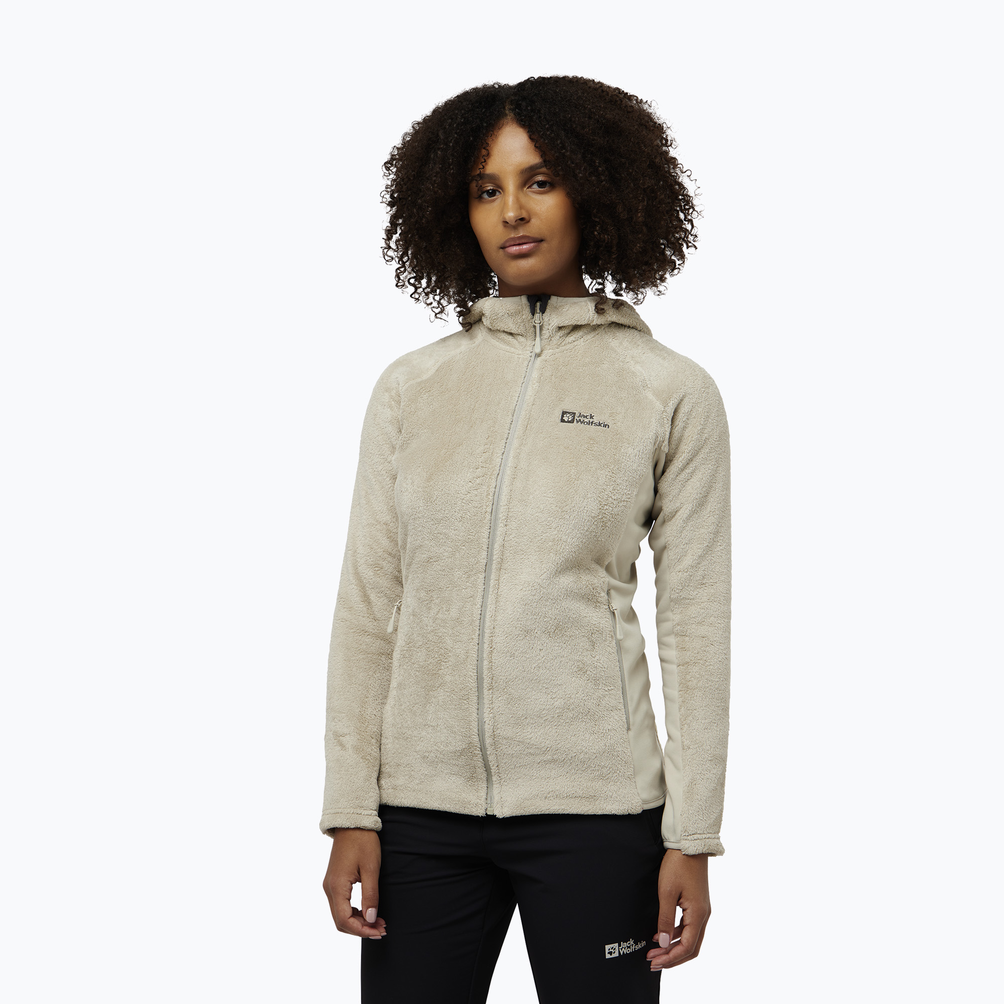 Bluza polarowa damska Jack Wolfskin Rotwand Hooded Fz seal 