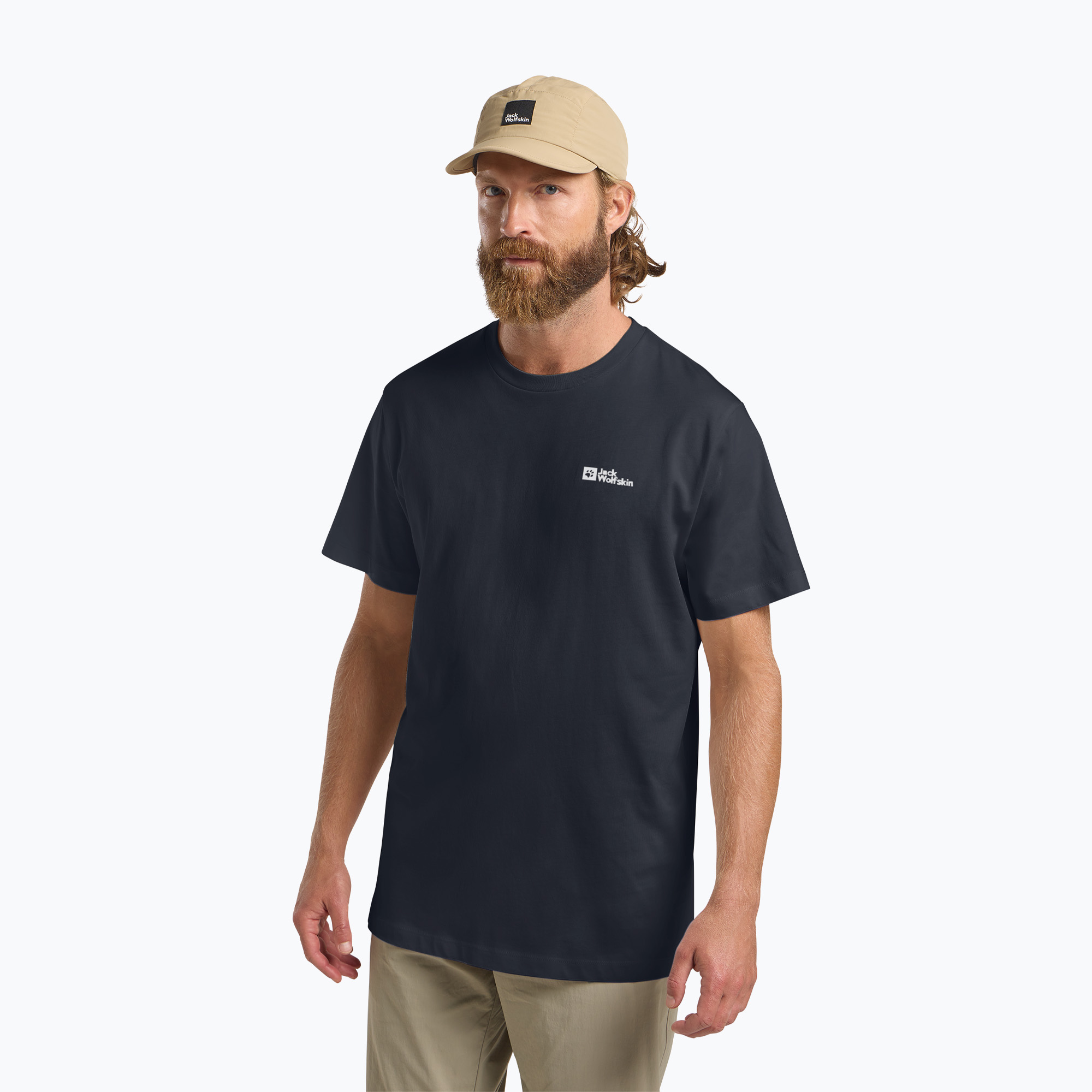 Koszulka męska Jack Wolfskin Essential dark navy/grey 