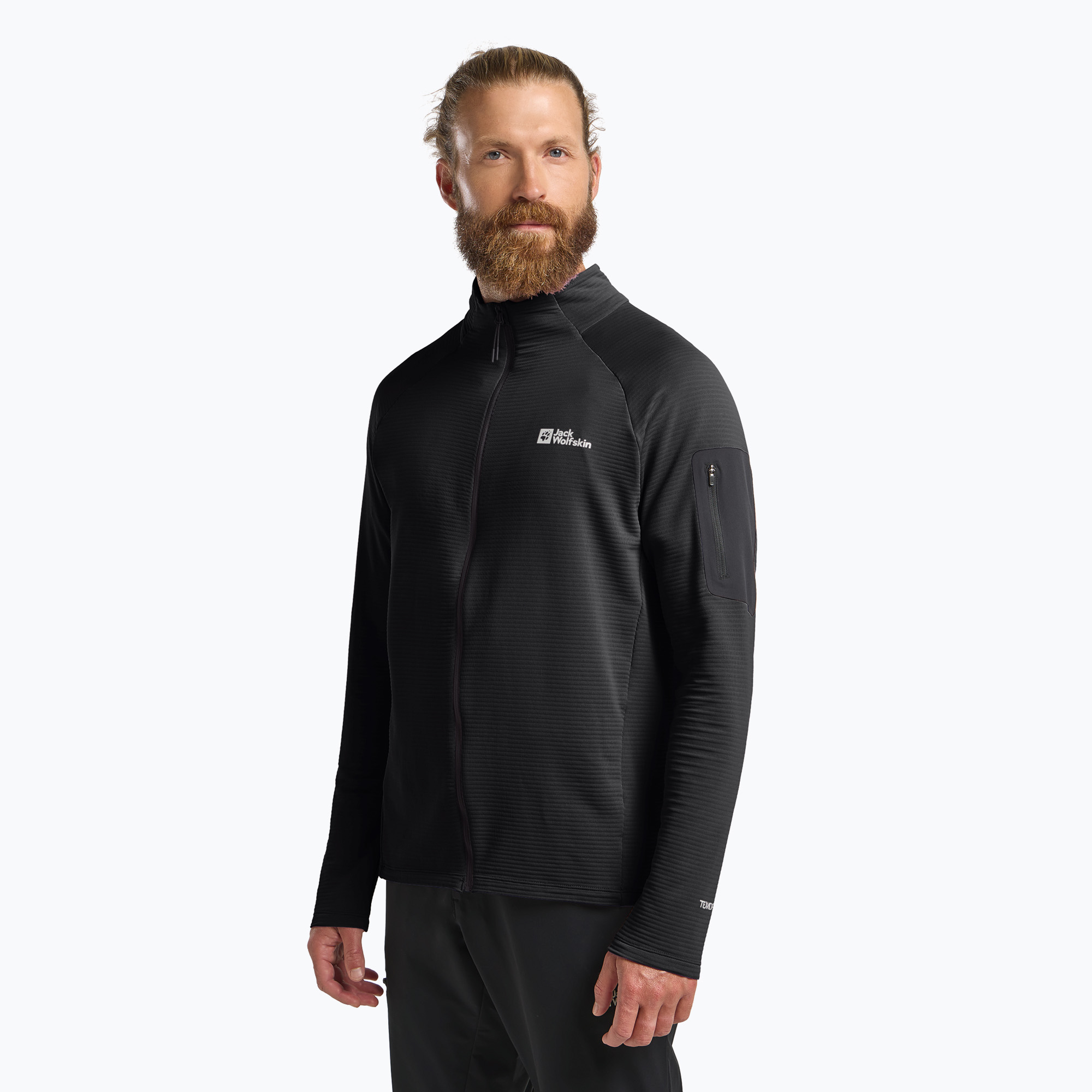 Bluza trekkingowa męska Jack Wolfskin Prelight Full Zip black 