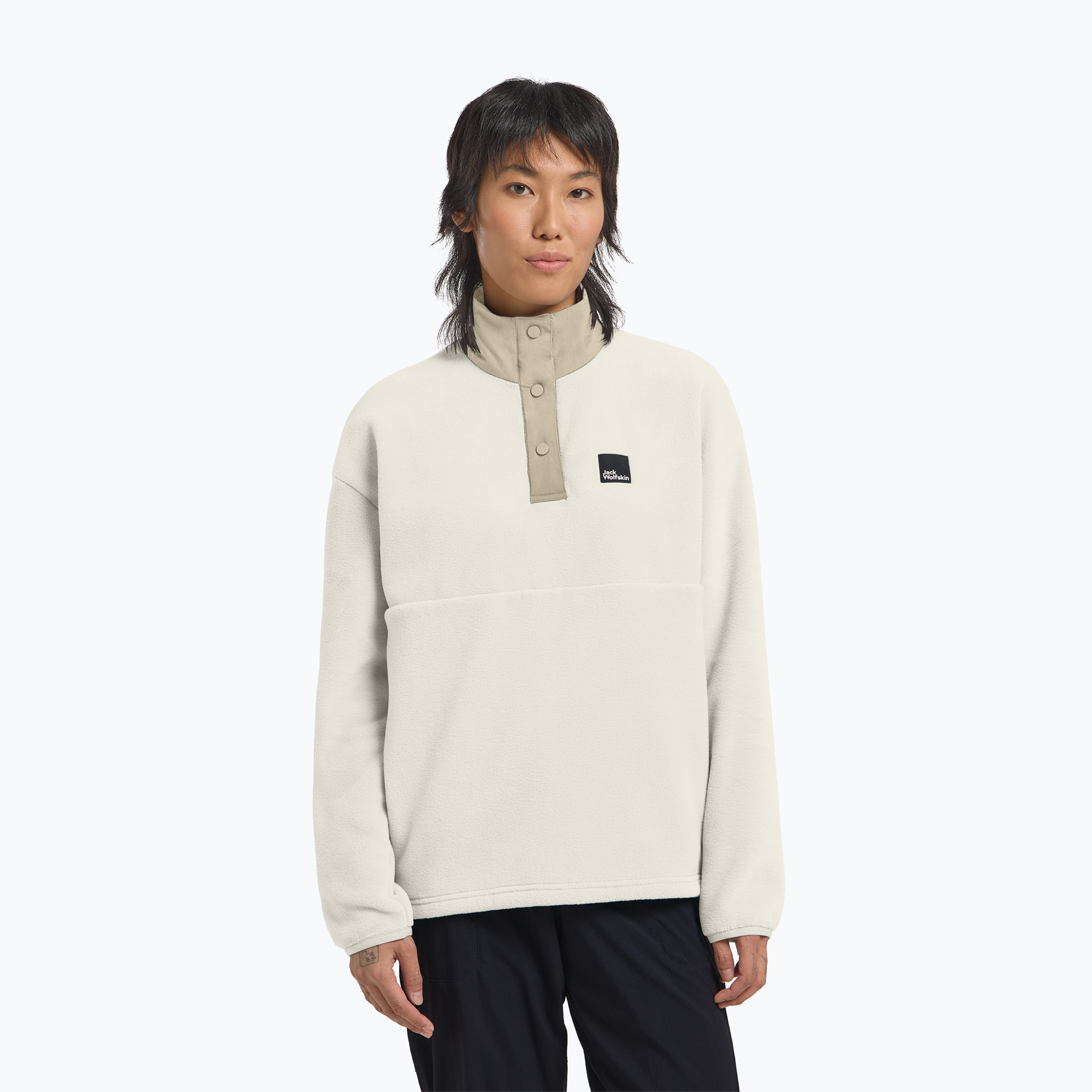 Dámska fleecová mikina Jack Wolfskin Sumetro Half Zip cotton white (Sumetro Half Zip A64110_5127)