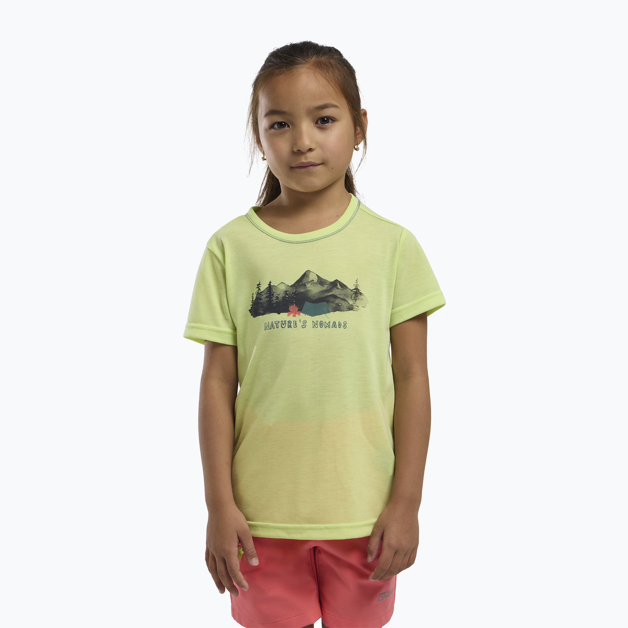 Koszulka dziecięca Jack Wolfskin Hiking Graphic T print cool matcha 