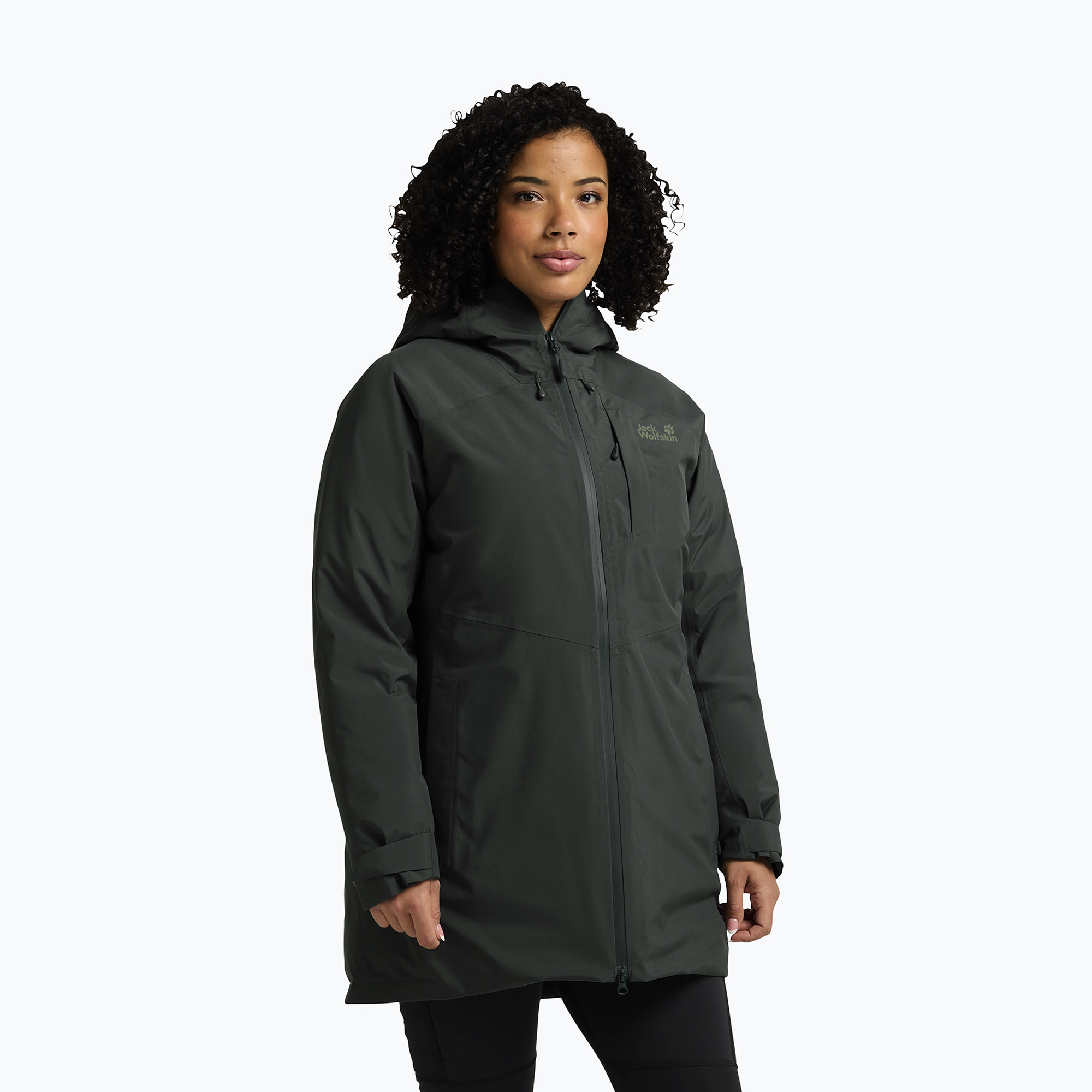 Kurtka przeciwdeszczowa damska Jack Wolfskin Icecape 2L Down Ins Rds slate green 
