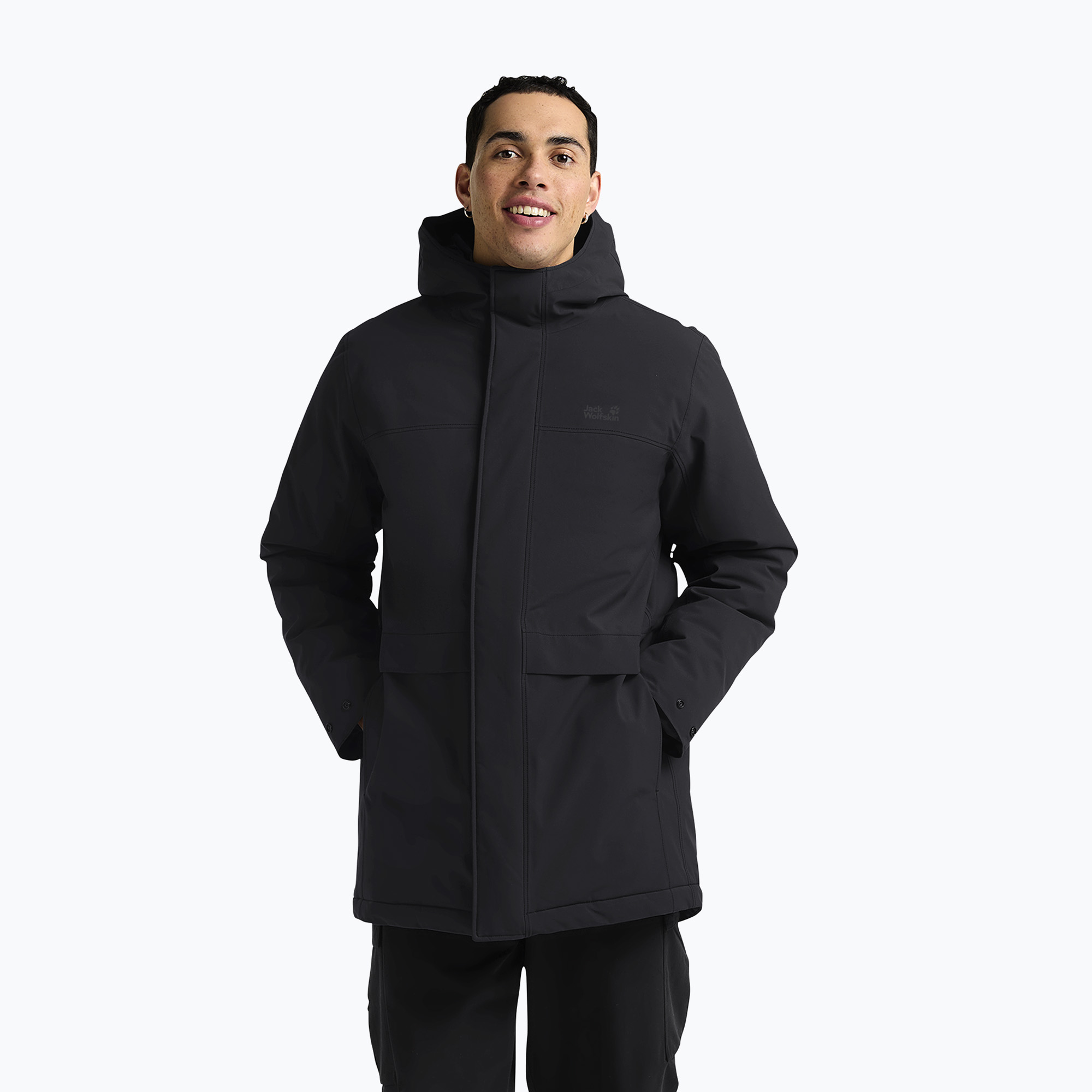 Мъжко ватирано палто Jack Wolfskin Cold Camp Coat black