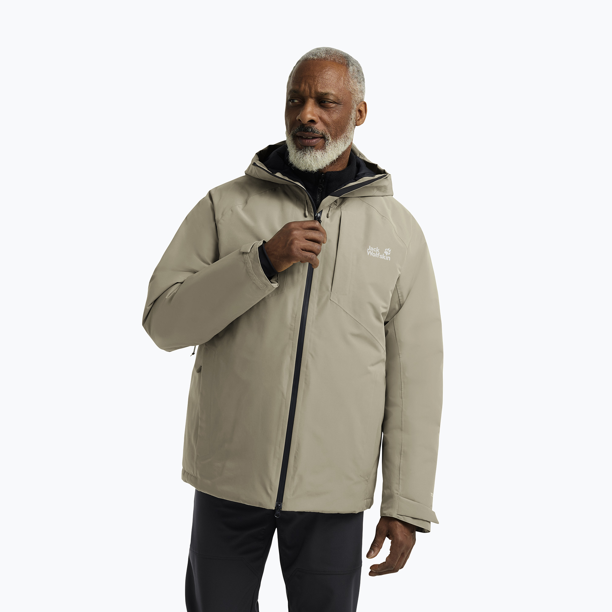 Kurtka przeciwdeszczowa męska Jack Wolfskin Icecape 2L Down Ins Rds linen 