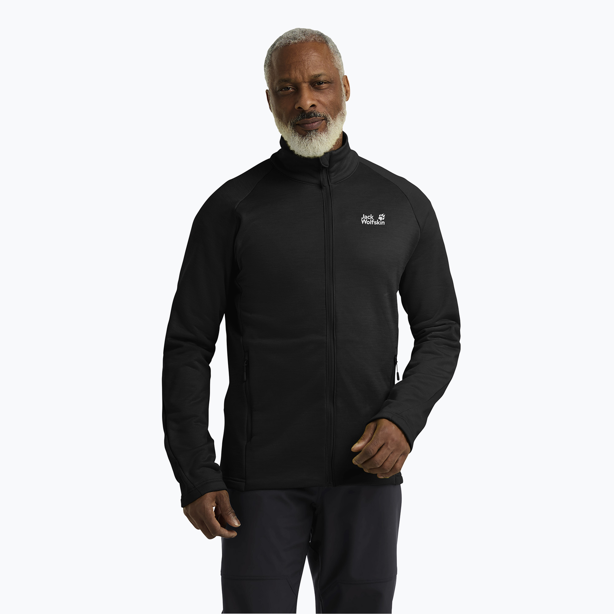 Bluza trekkingowa męska Jack Wolfskin Peak District Full Zip black 