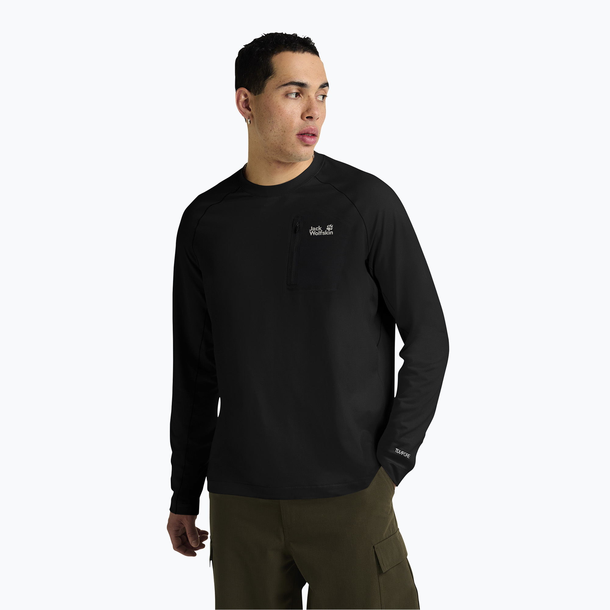 Longsleeve męski Jack Wolfskin Prelight Trail Crew black 
