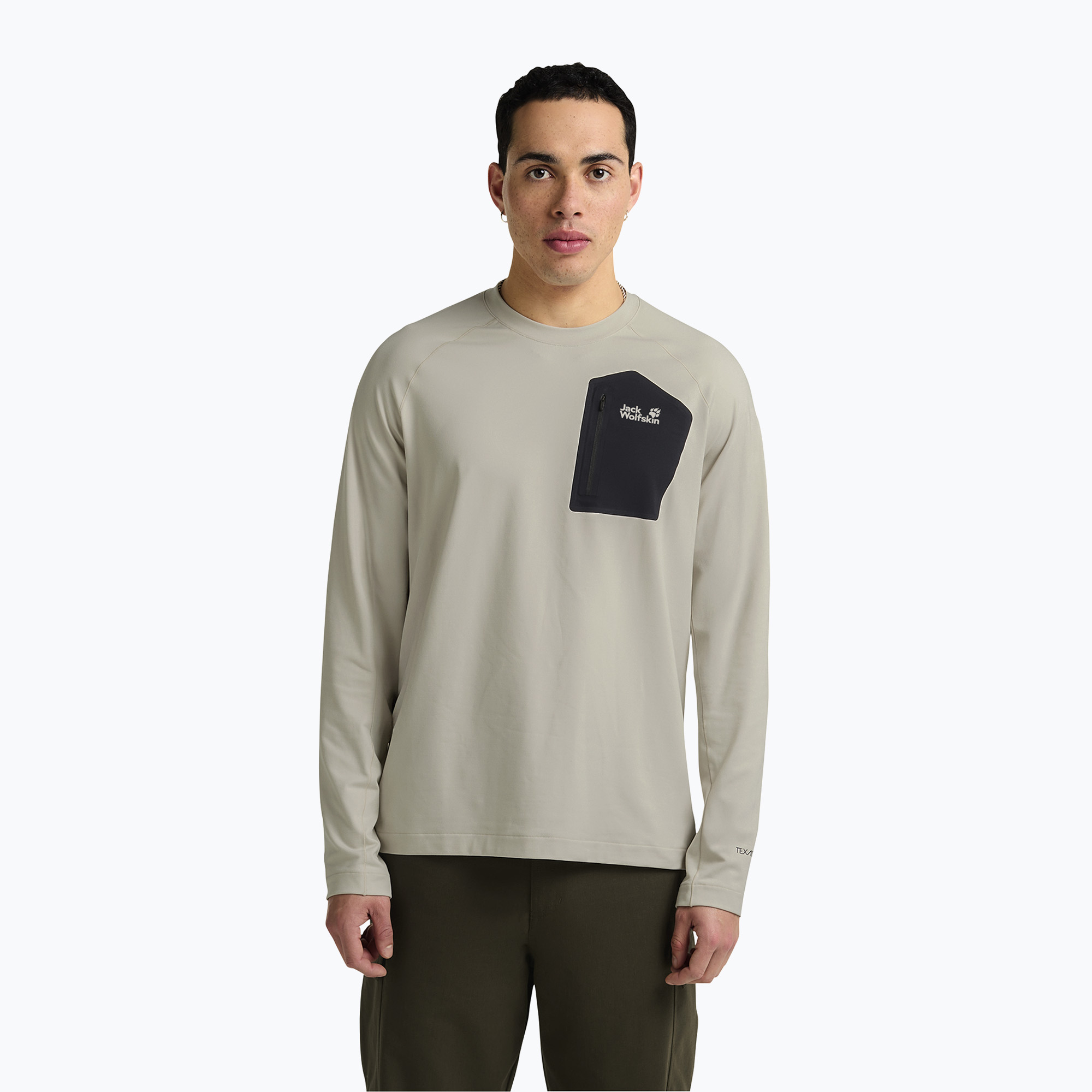 Longsleeve męski Jack Wolfskin Prelight Trail Crew pale sand 