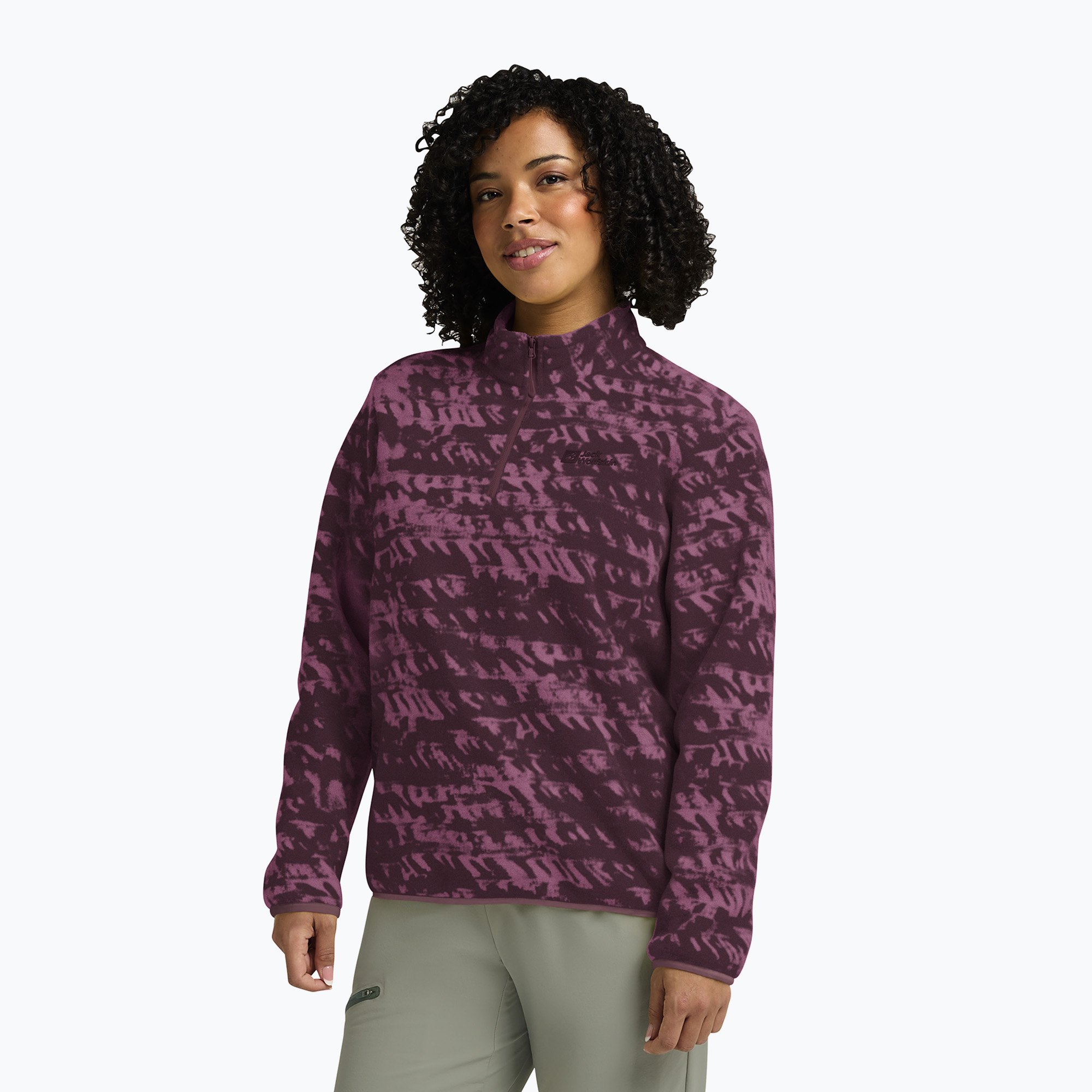 Bluza trekkingowa damska Jack Wolfskin Big Sky Half Zip raisin 