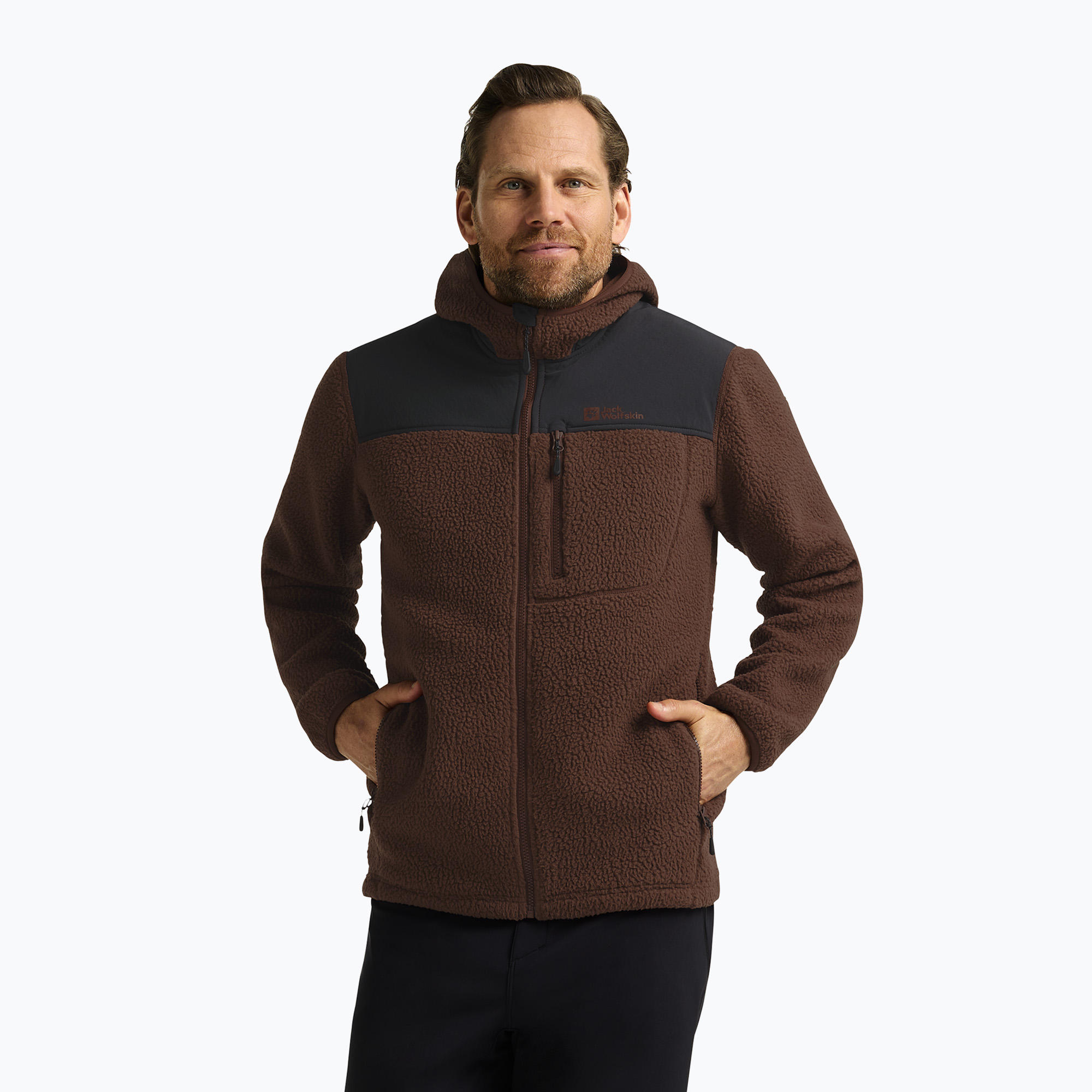 Bluza polarowa męska Jack Wolfskin Kammweg Pile Fz hot choc 