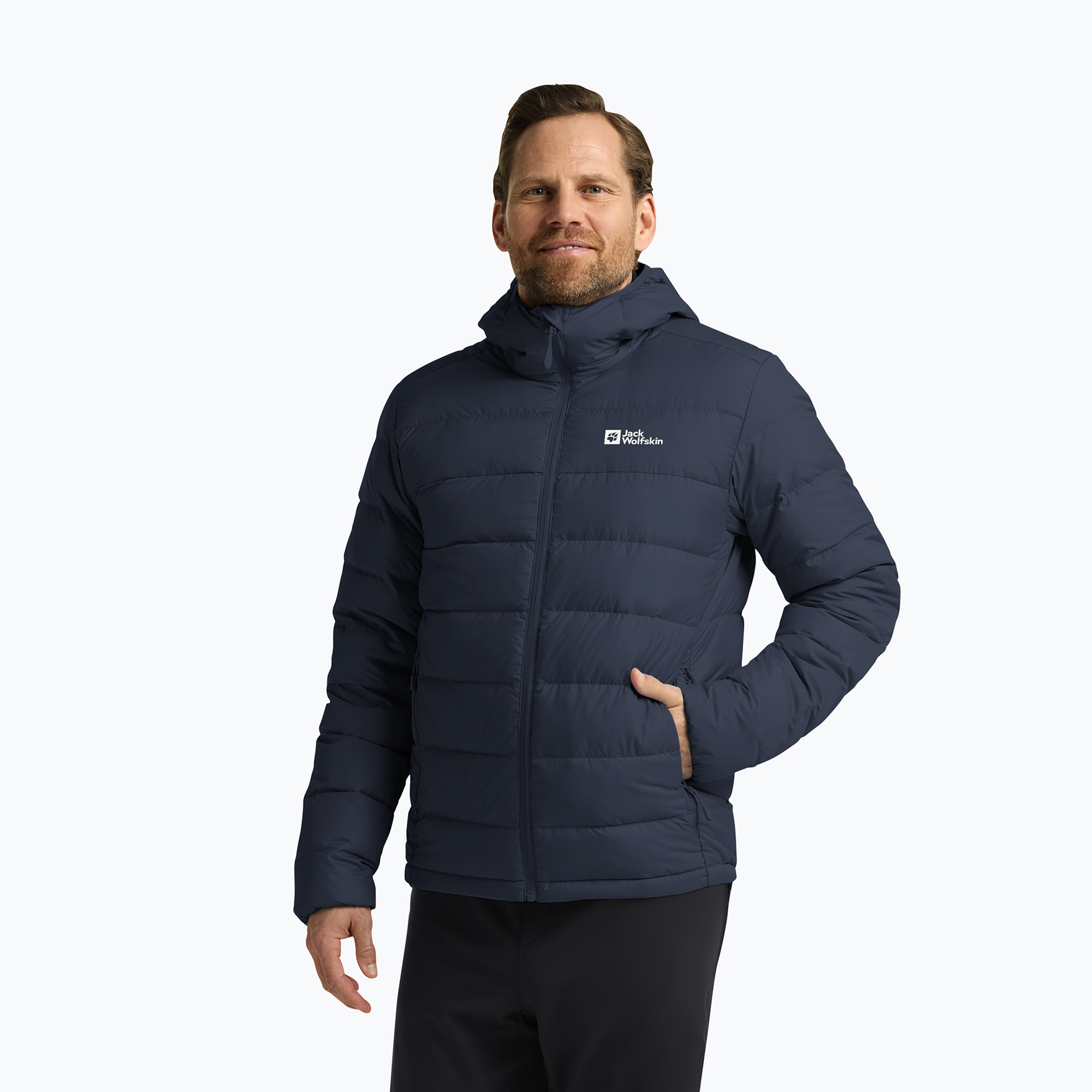 Kurtka puchowa męska Jack Wolfskin Ather Down Hoody midnight sky/dark navy 