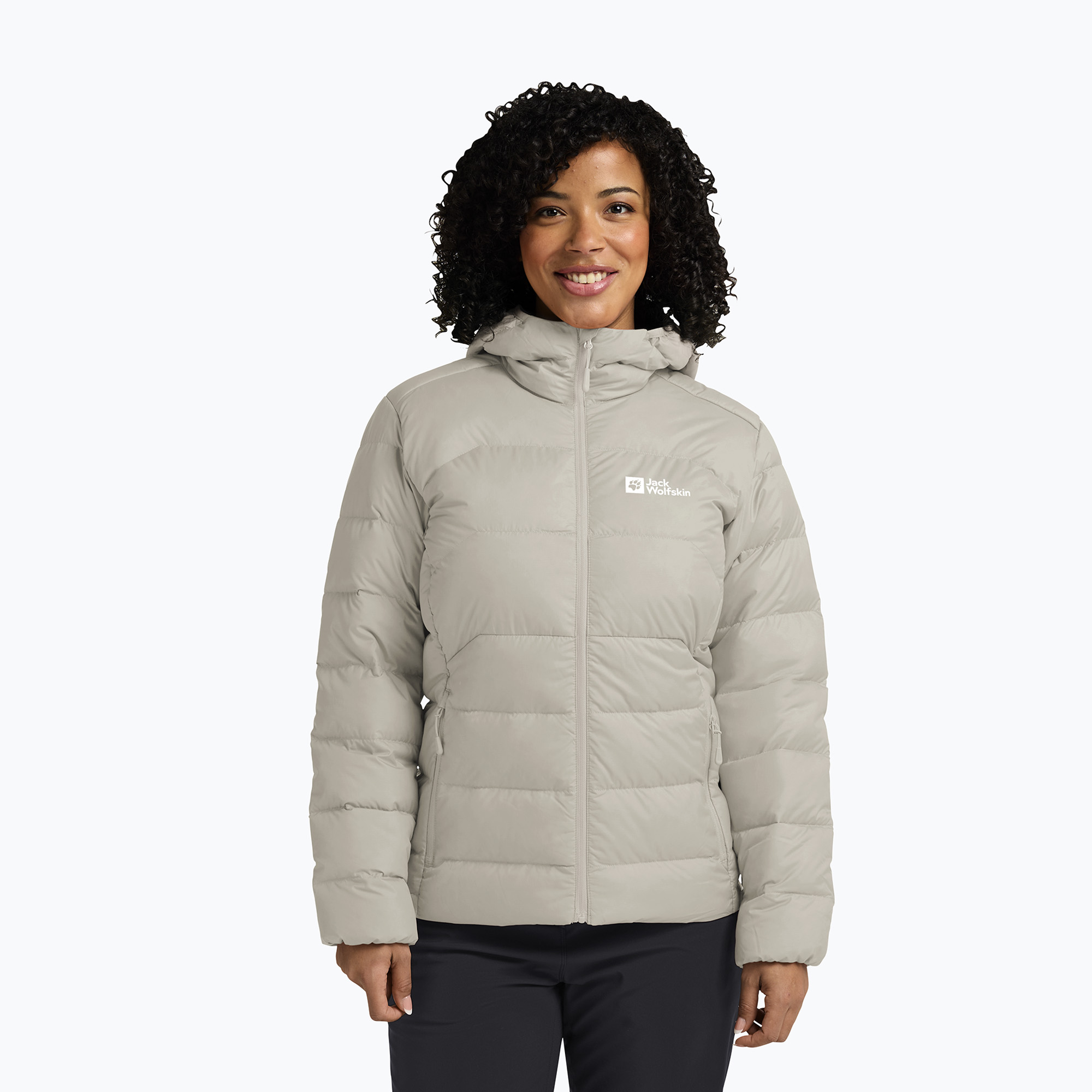 Kurtka puchowa damska Jack Wolfskin Ather Down Hoody pale sand 