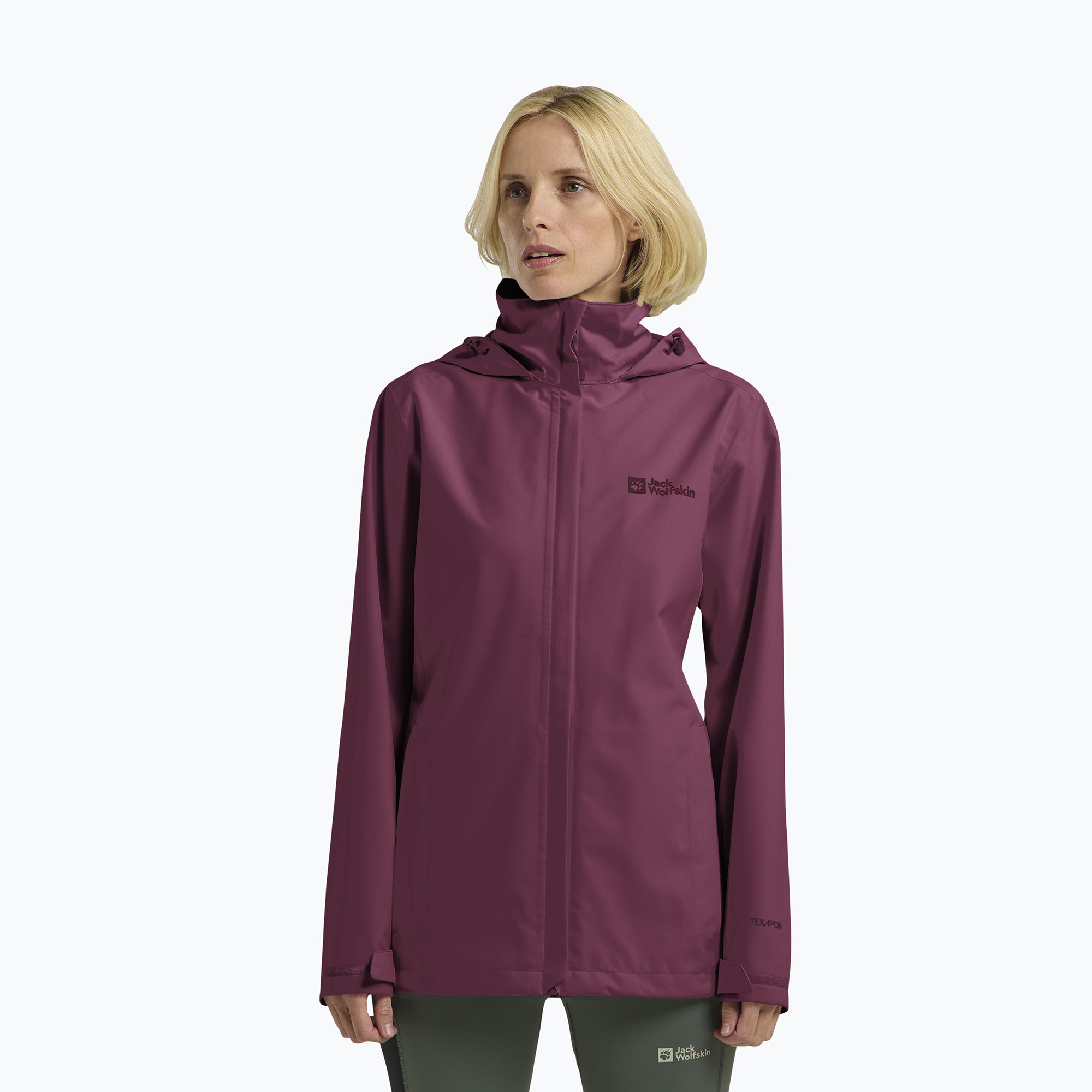 Kurtka przeciwdeszczowa damska Jack Wolfskin Trailtime 2L raisin 
