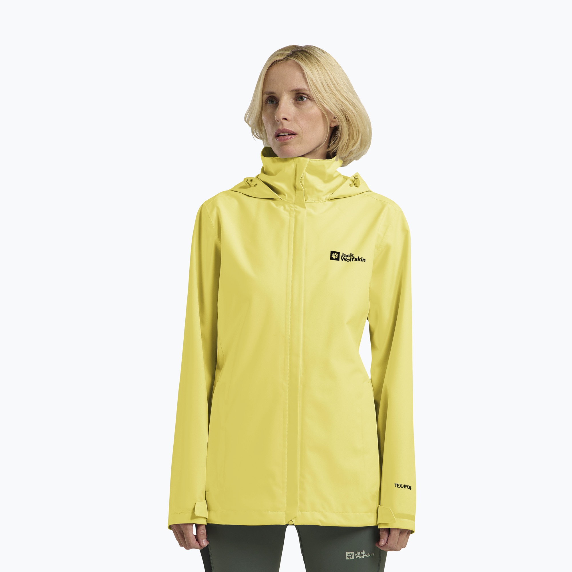 Kurtka przeciwdeszczowa damska Jack Wolfskin Trailtime 2L lemon ice 