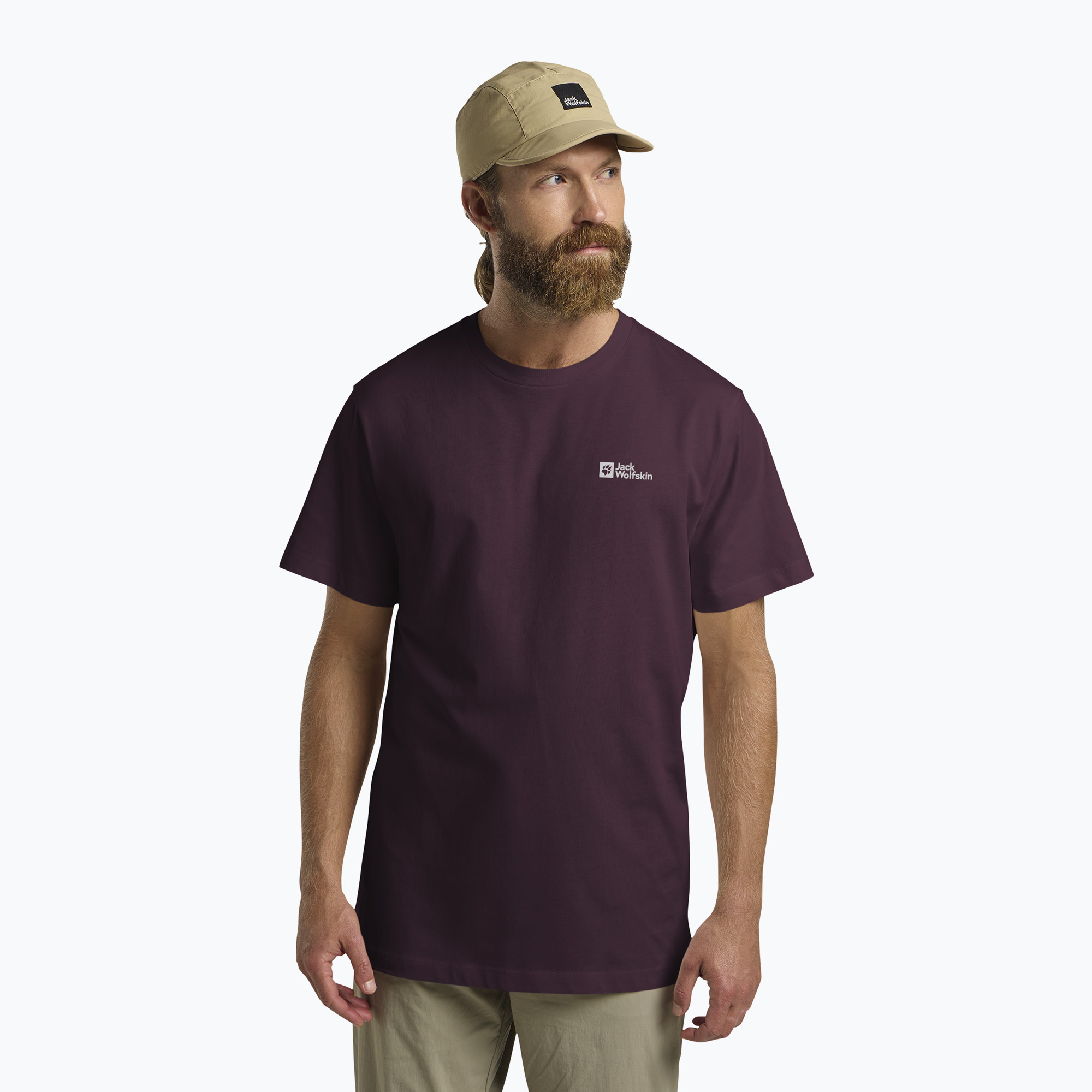 Koszulka męska Jack Wolfskin Essential amaranth 