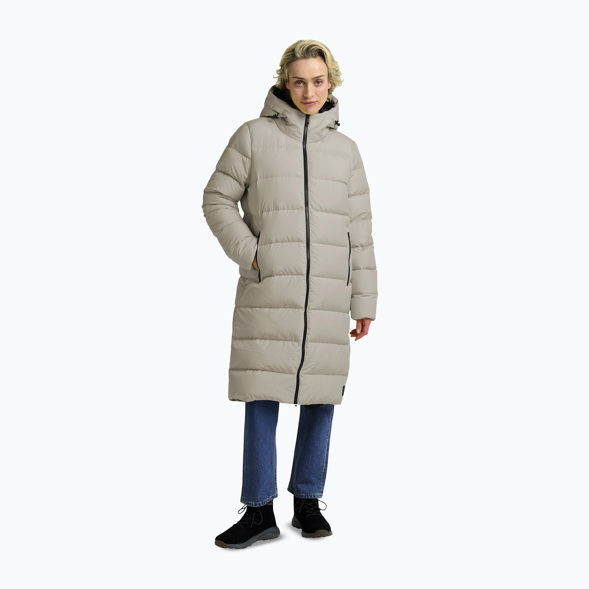 Płaszcz puchowy damski Jack Wolfskin Frozen Palace pale sand 