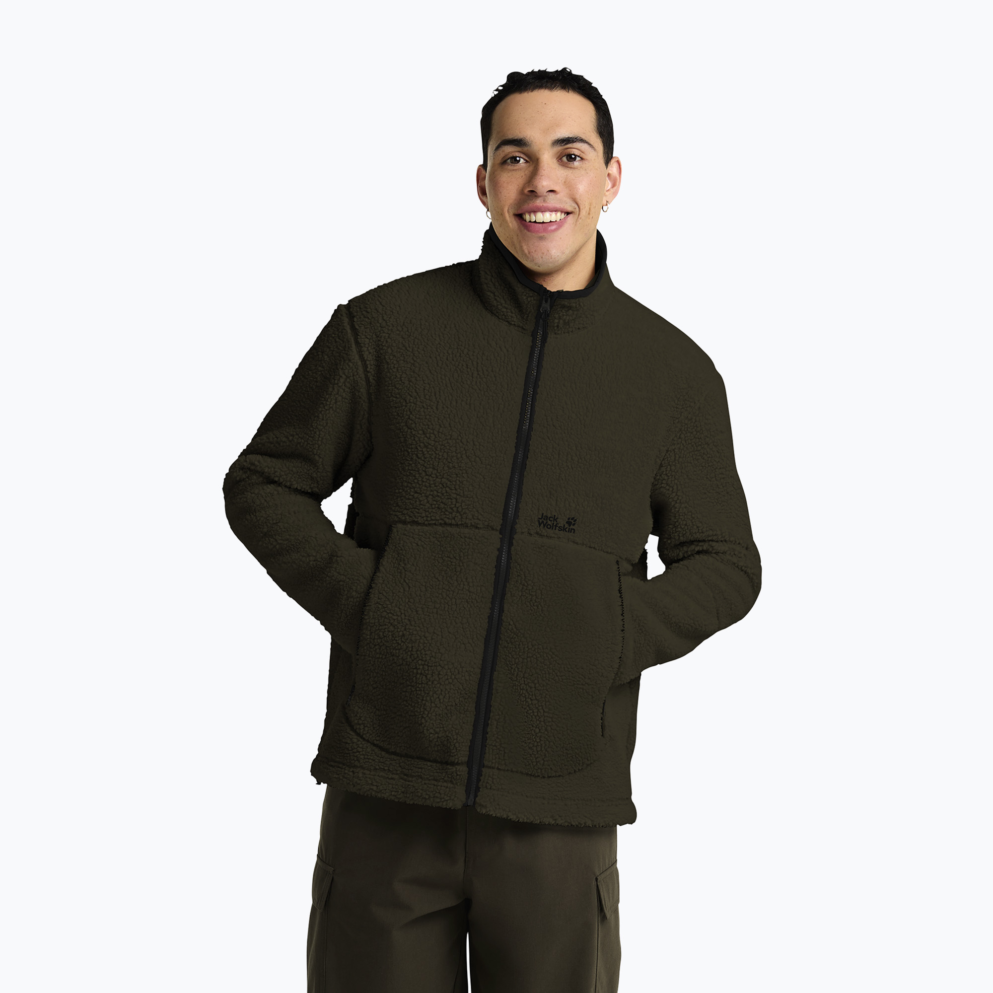 Bluza polarowa męska Jack Wolfskin Stone Lite obsidian moss