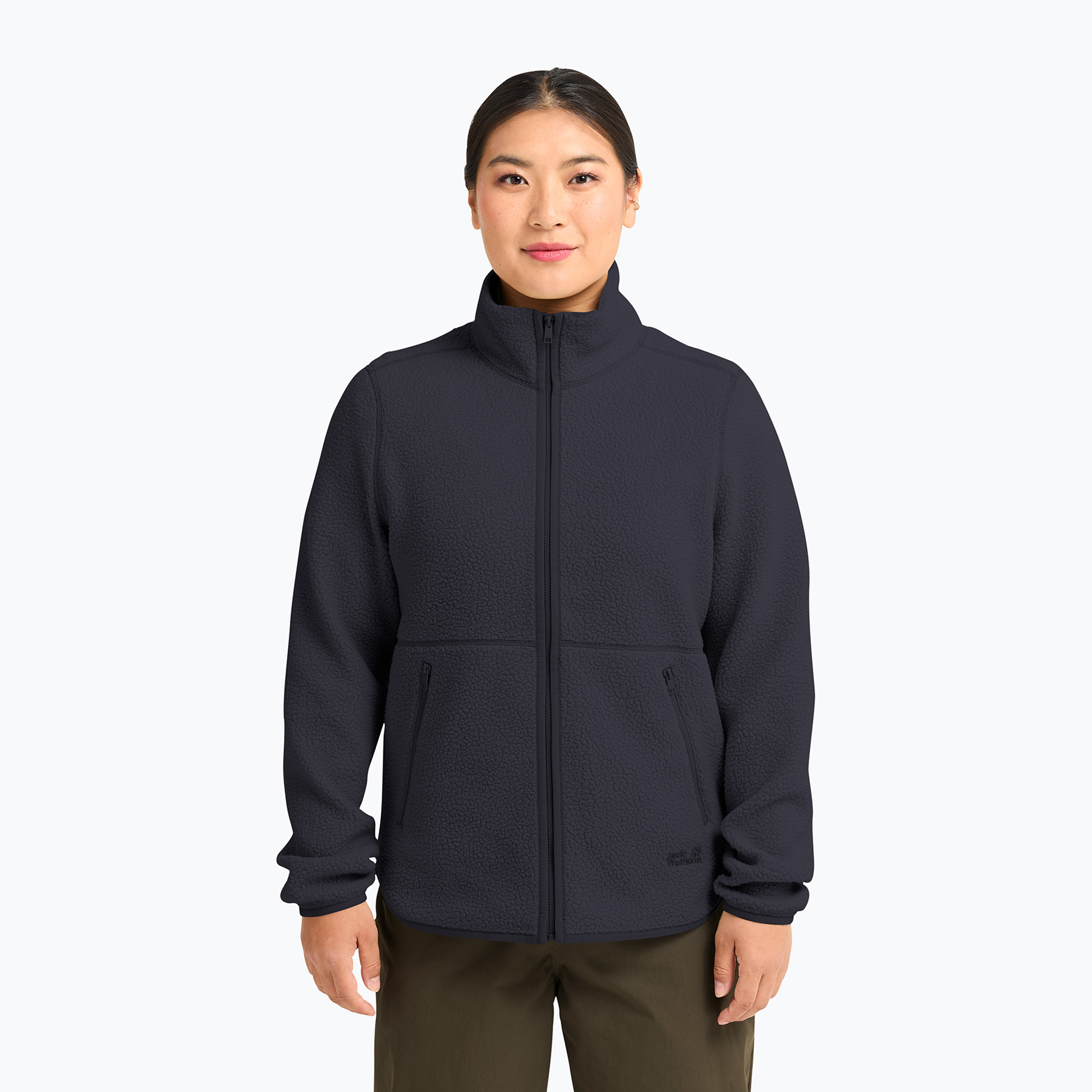 Bluza polarowa damska Jack Wolfskin Lite Curl Full Zip dark navy 