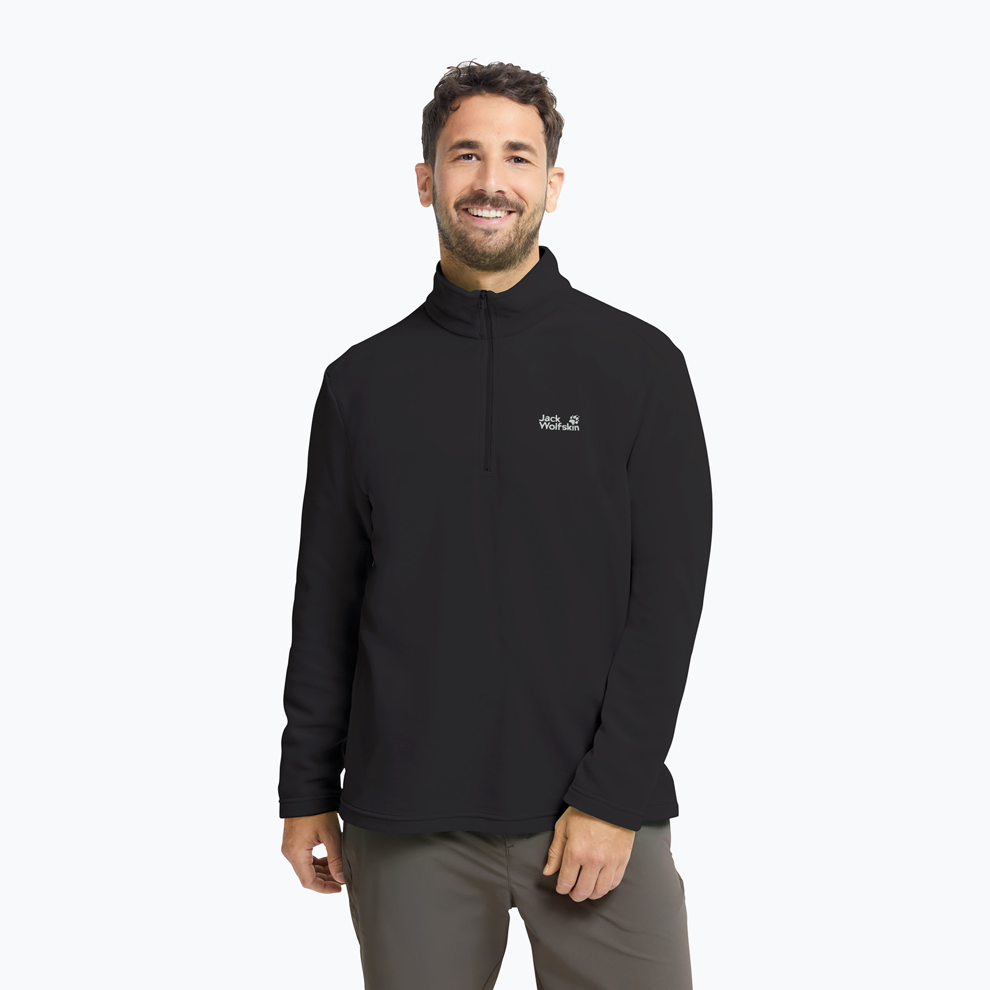 Bluza polarowa męska Jack Wolfskin Taunus 100 Half Zip black 