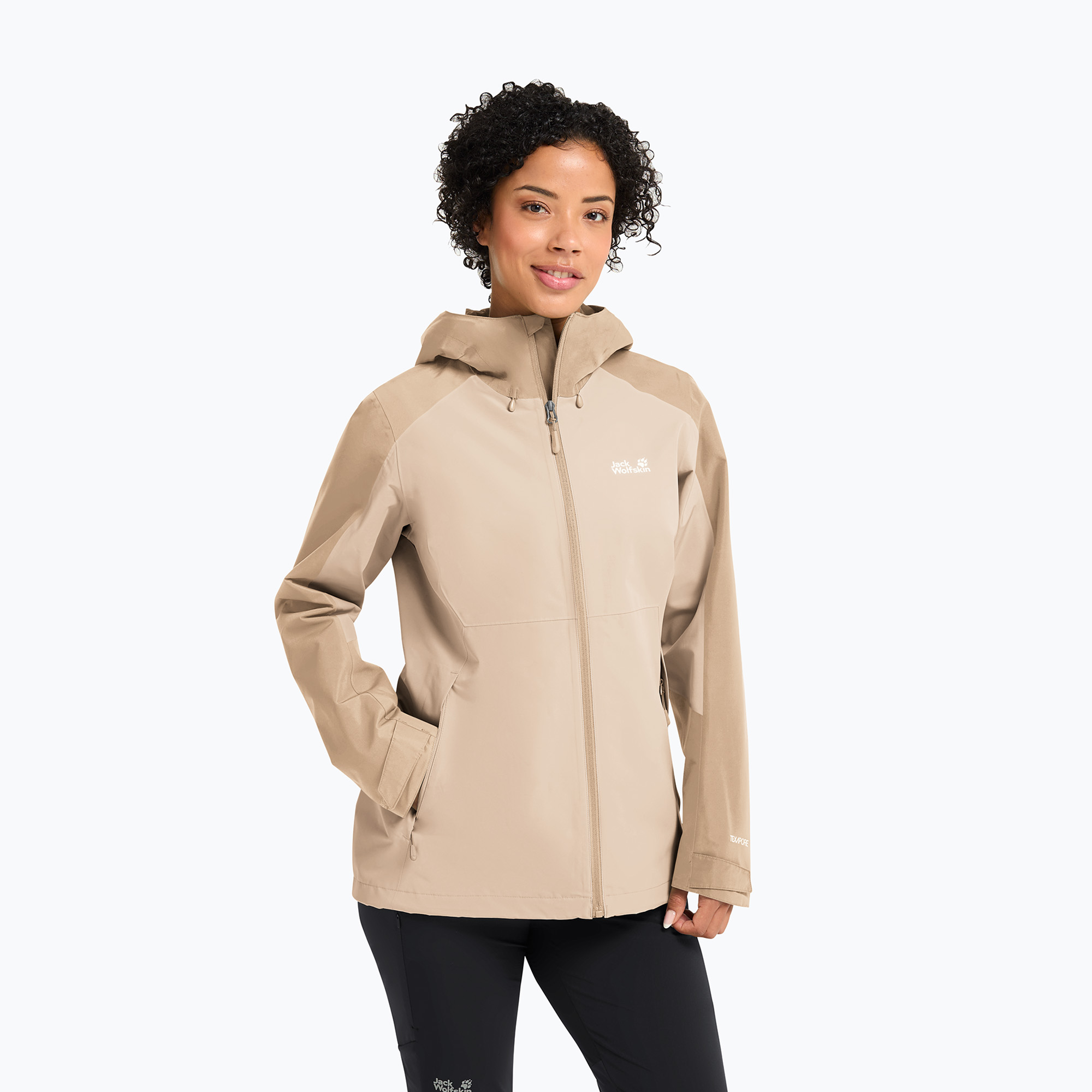 Kurtka przeciwdeszczowa damska Jack Wolfskin Wildbound 2L oyster 