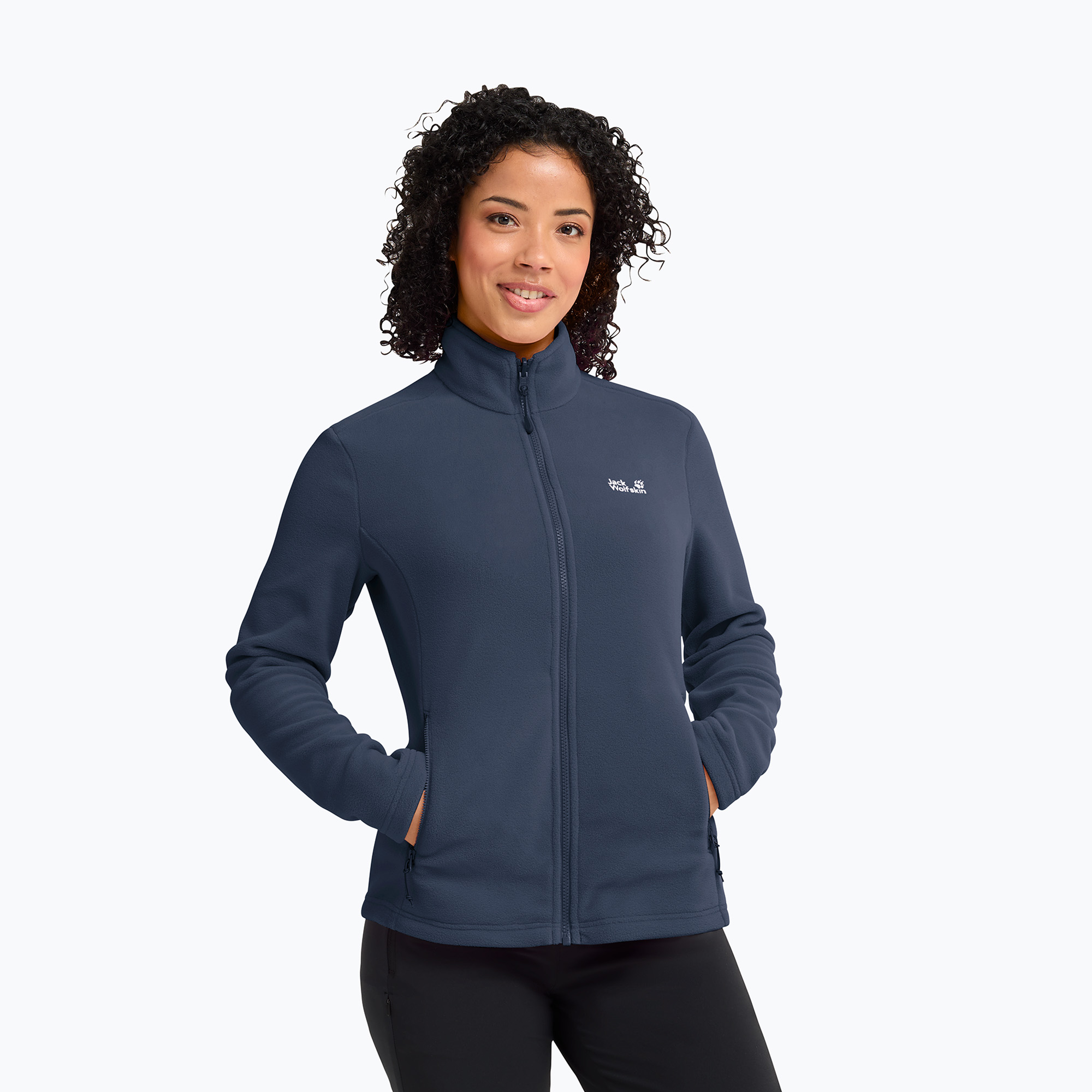 Bluza polarowa damska Jack Wolfskin Taunus 100 Full Zip midnight sky 