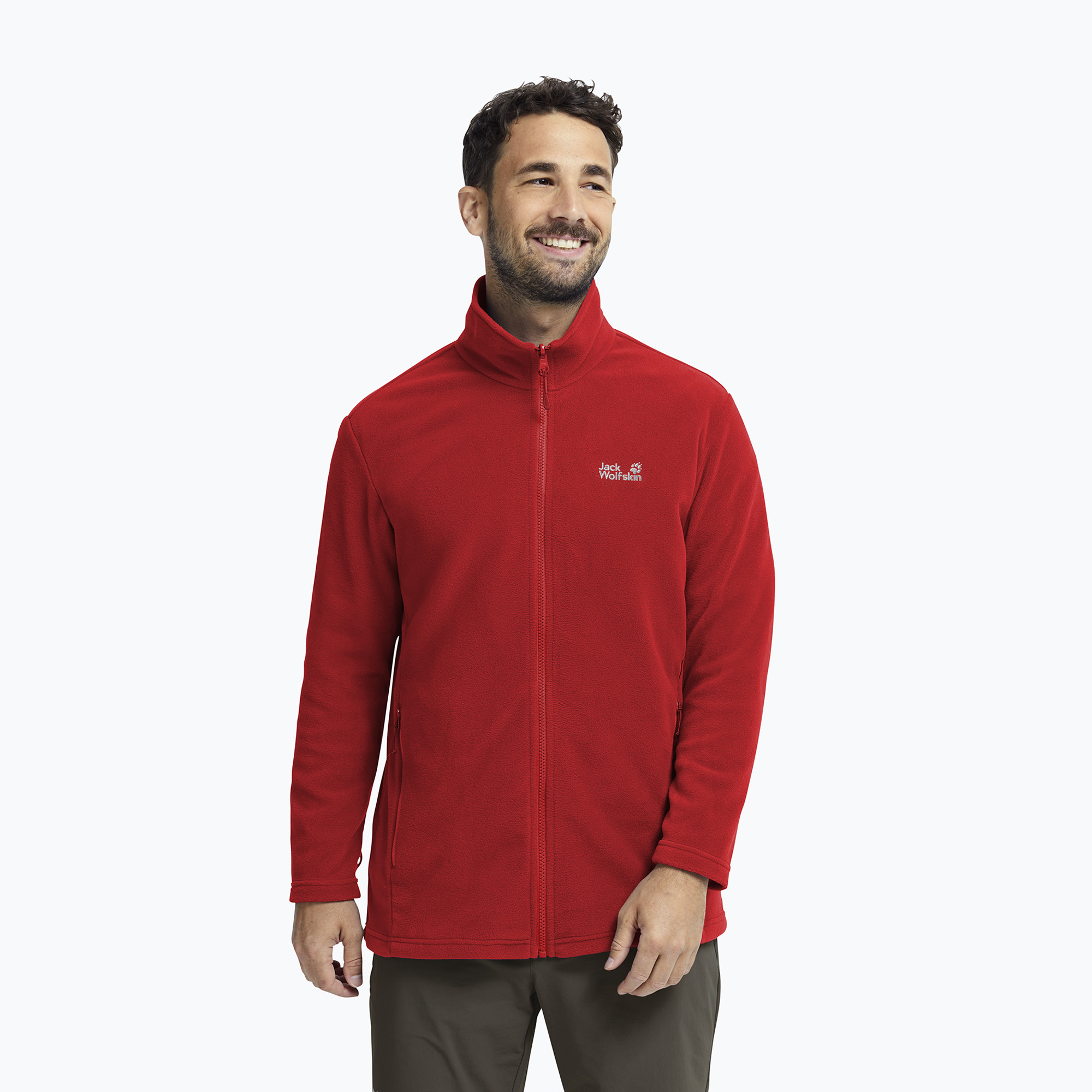 Bluza polarowa męska Jack Wolfskin Taunus 100 Full Zip siren red 